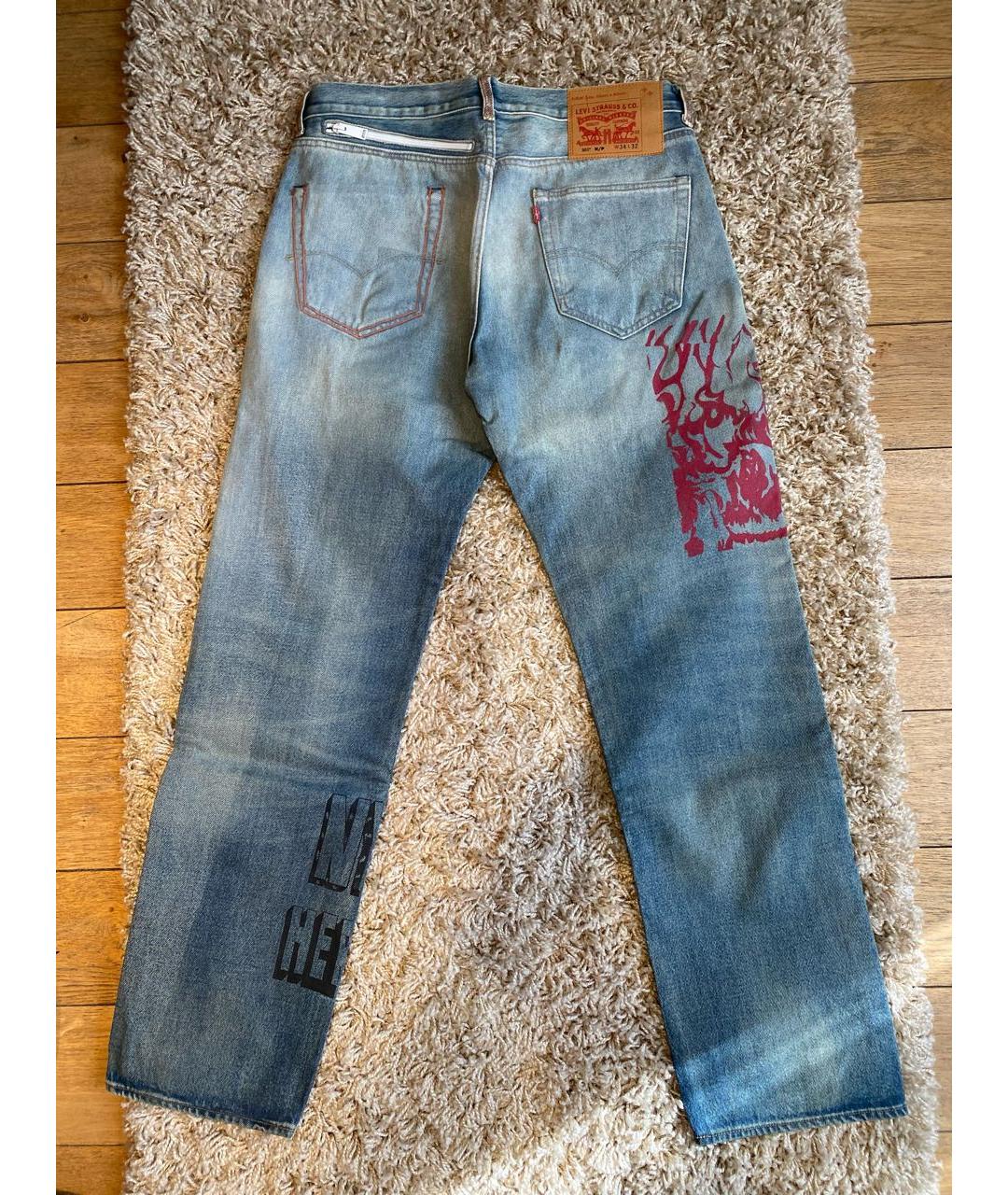 HERON PRESTON Голубые хлопковые прямые джинсы, фото 2