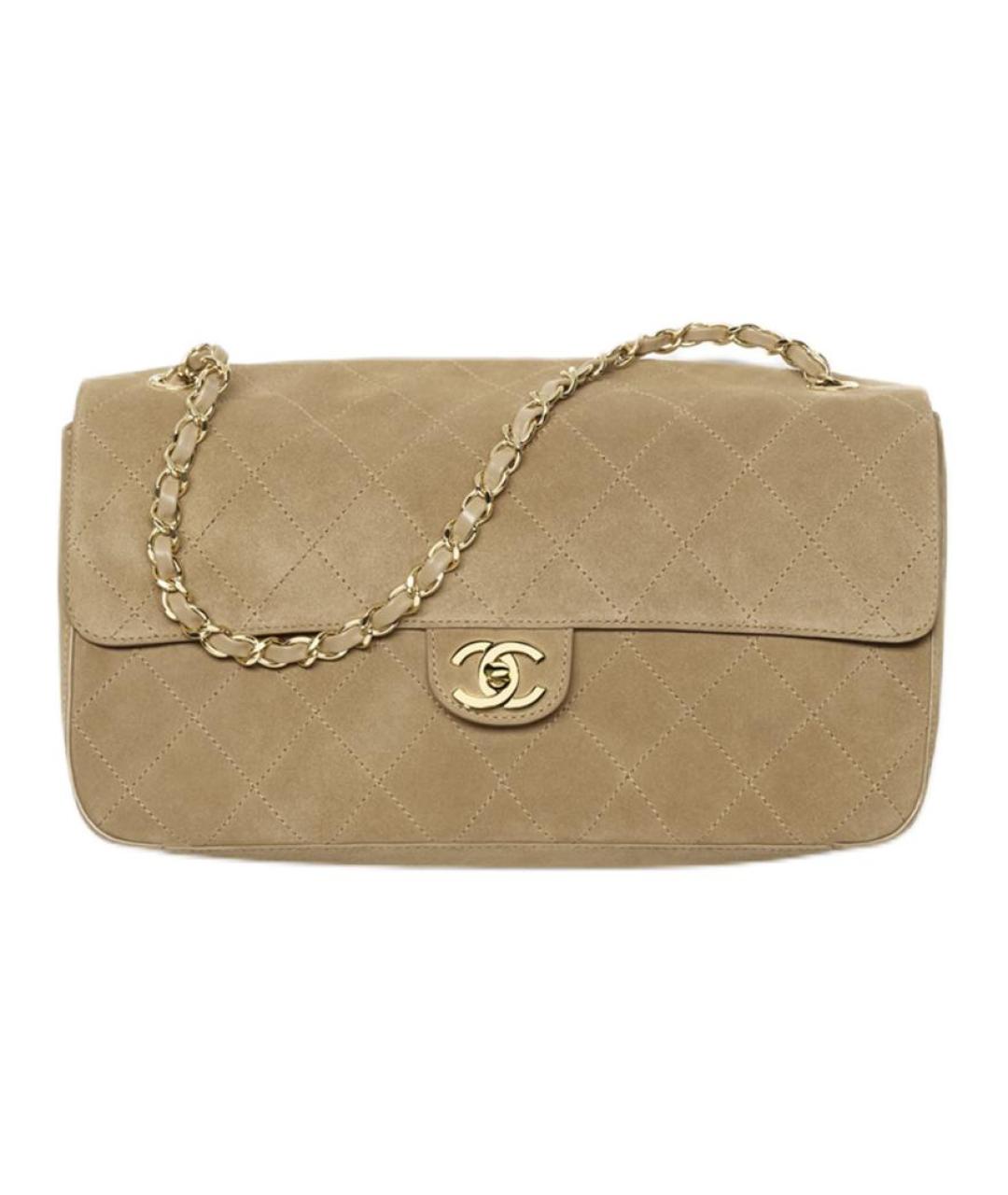 CHANEL Бежевая замшевая сумка через плечо, фото 1