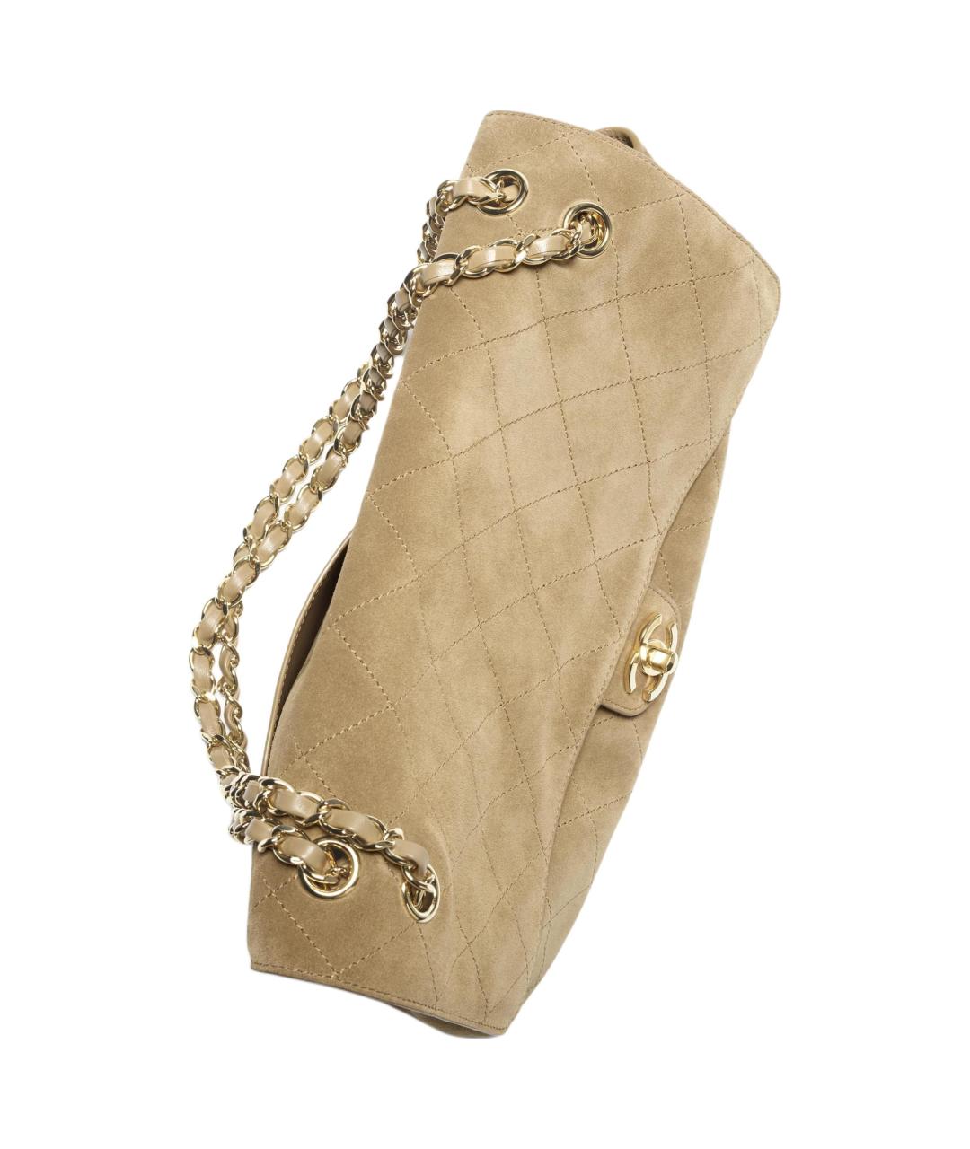 CHANEL Бежевая замшевая сумка через плечо, фото 3