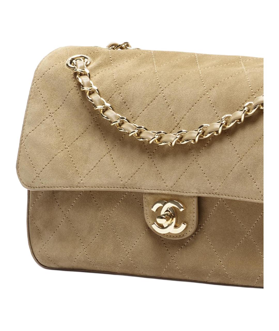 CHANEL Бежевая замшевая сумка через плечо, фото 5