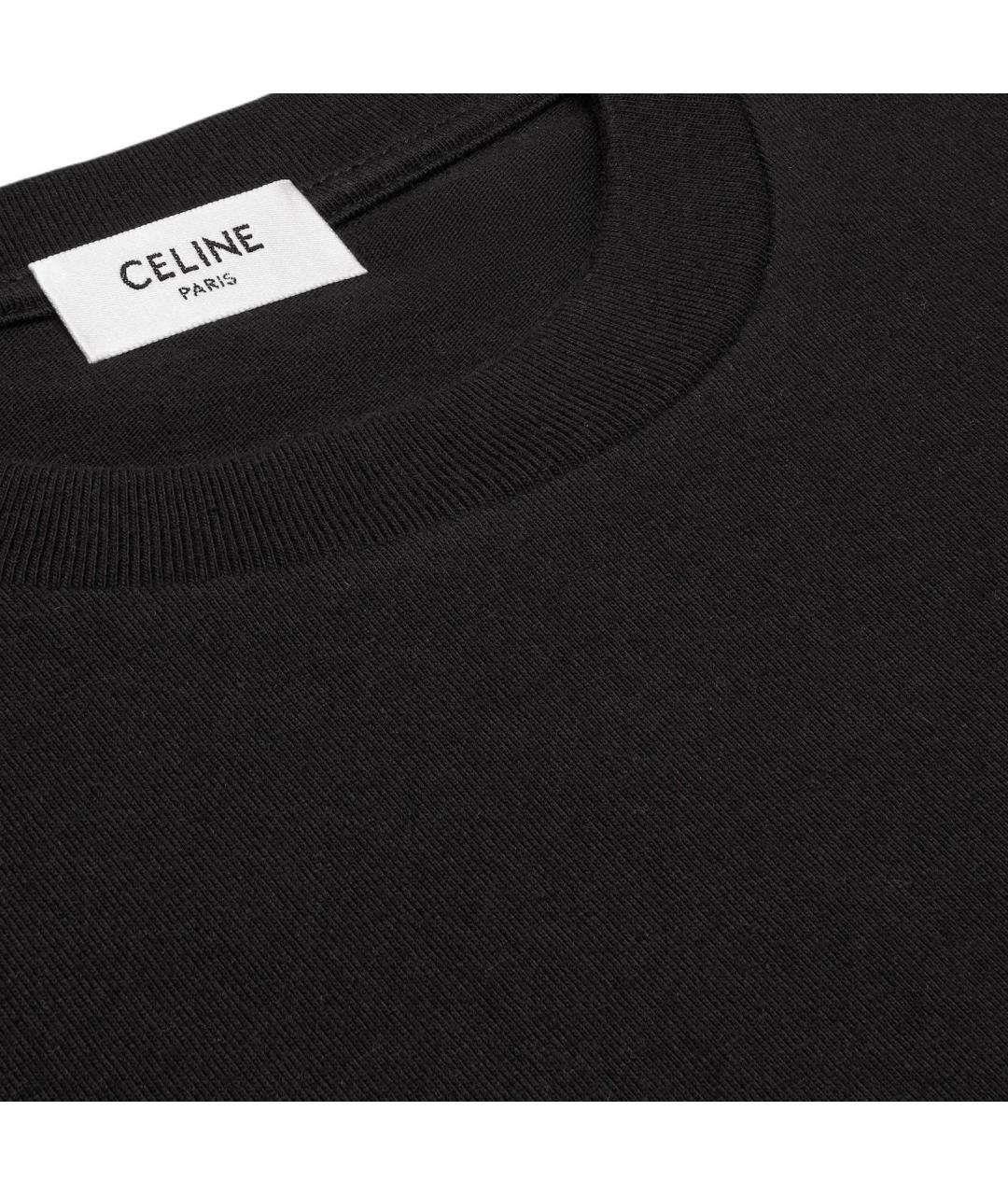CELINE Черная футболка, фото 4