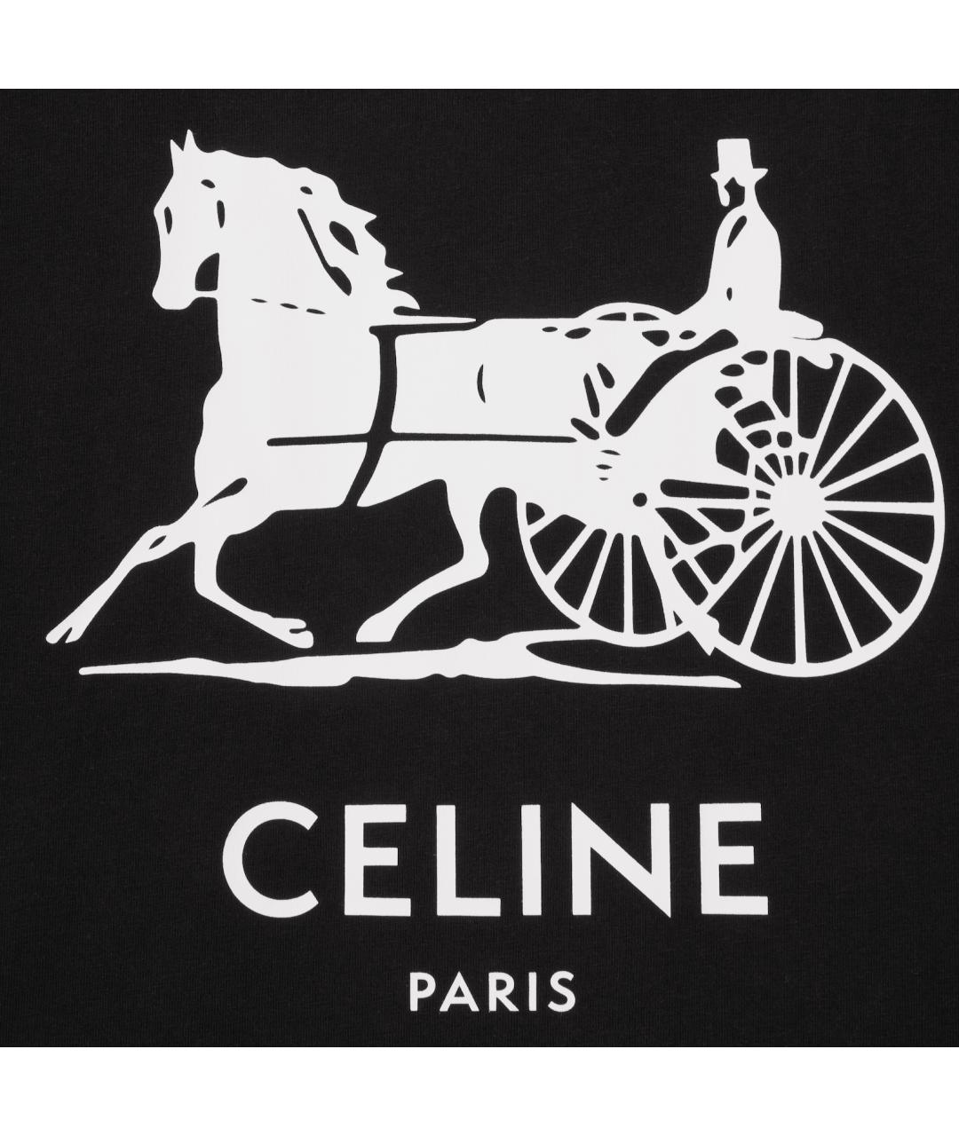 CELINE Черная футболка, фото 3