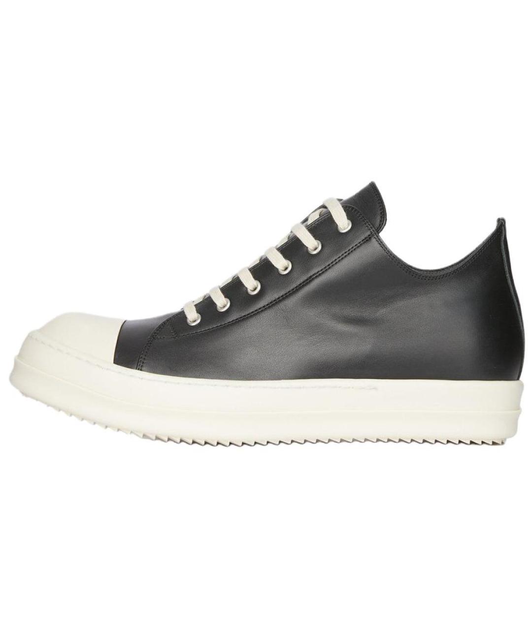 RICK OWENS Черные кожаные кроссовки, фото 2