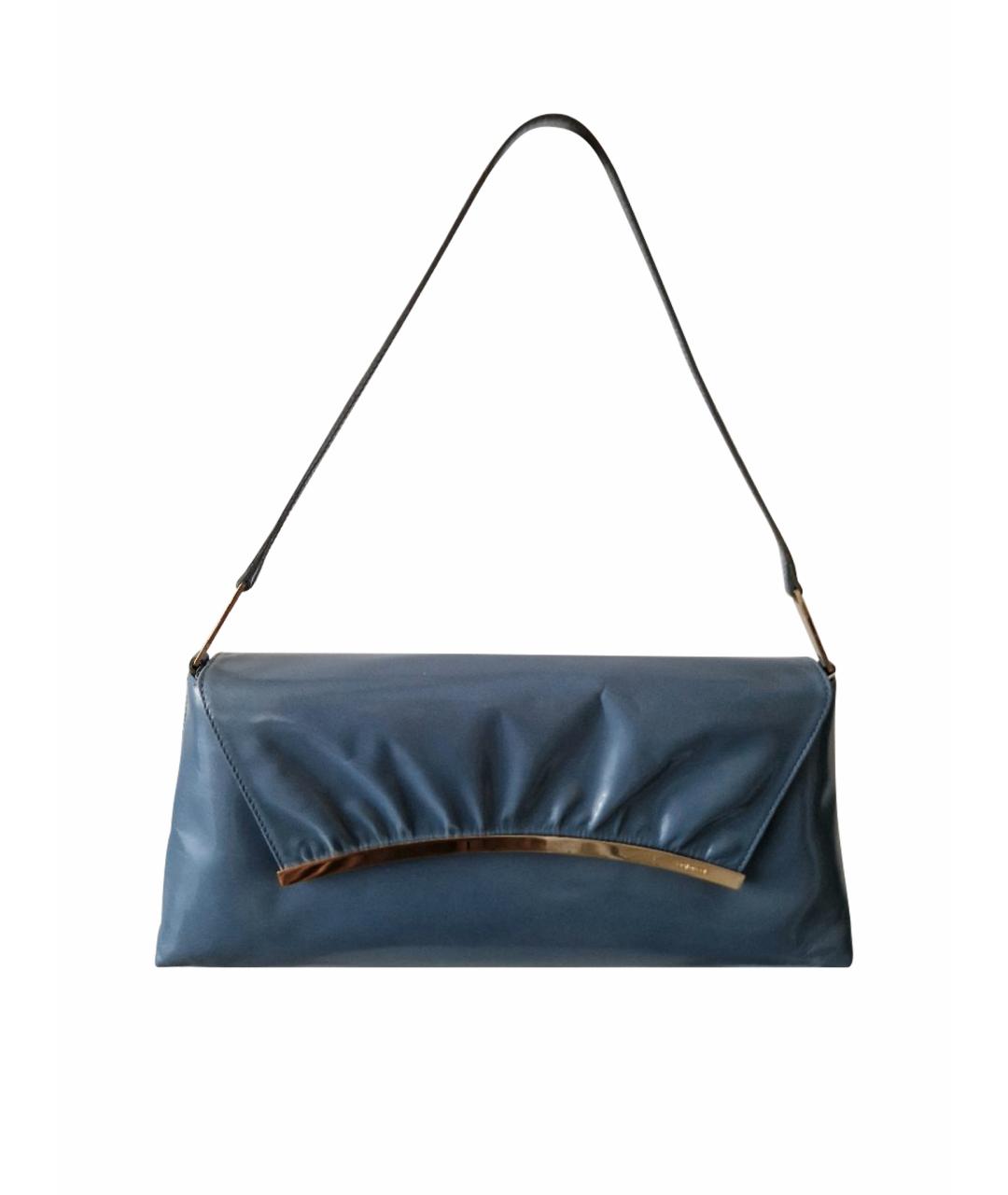 SERGIO ROSSI Голубая кожаная сумка через плечо, фото 1