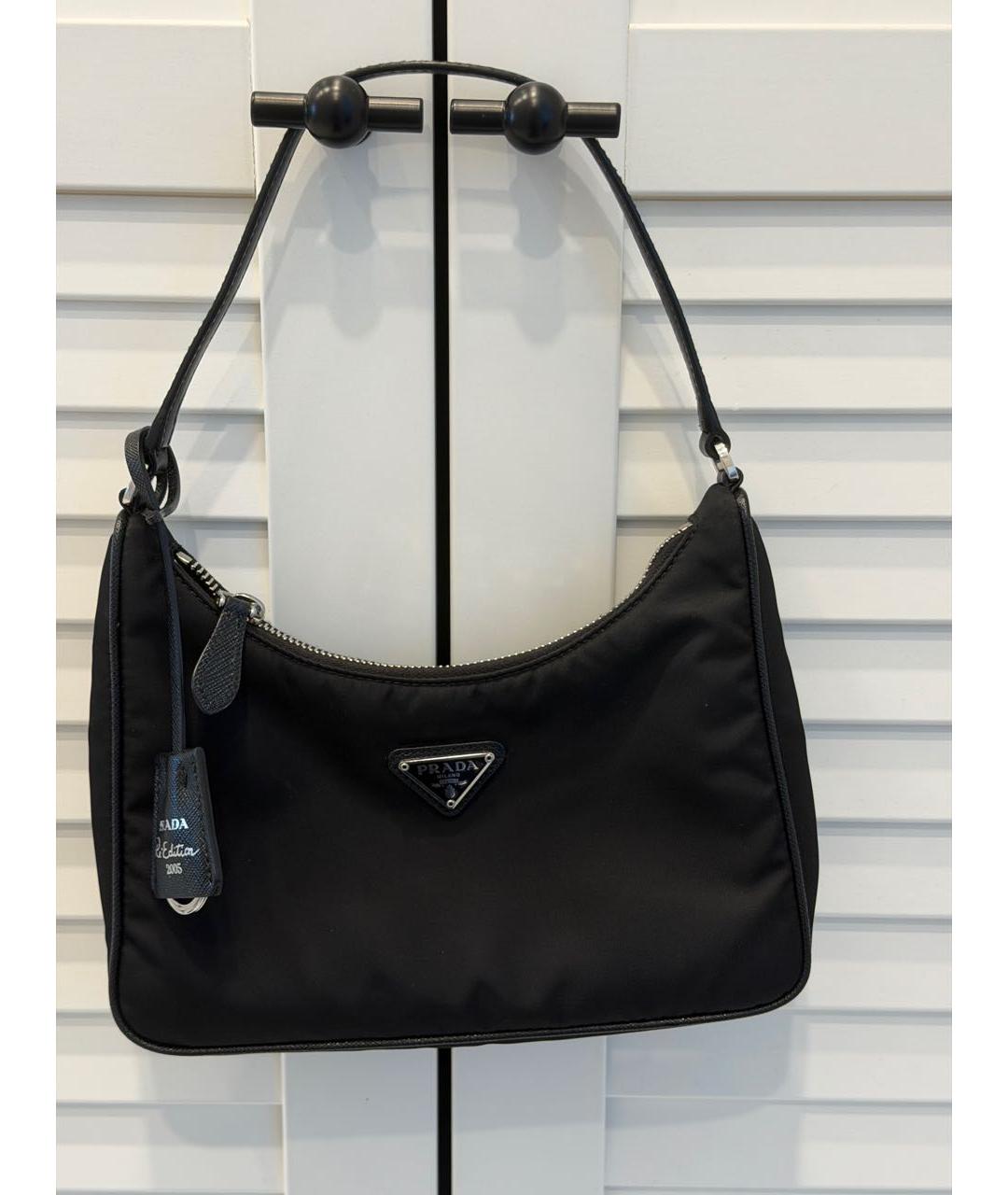 PRADA Черная синтетическая сумка с короткими ручками, фото 2