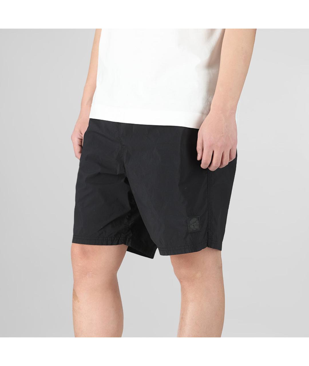STONE ISLAND Черные шорты, фото 4
