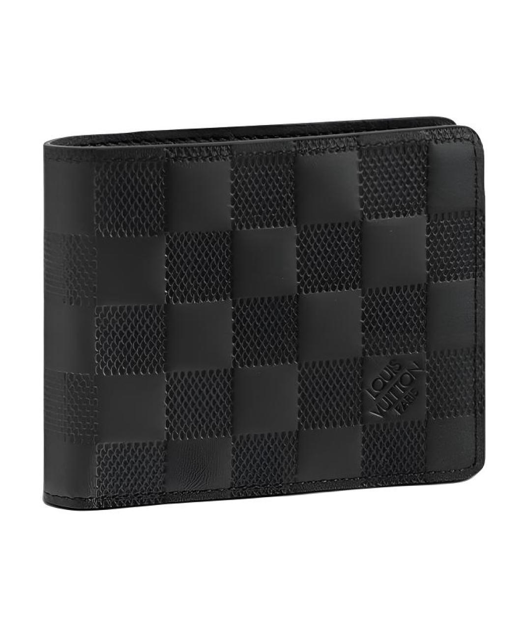 LOUIS VUITTON Черный кожаный кошелек, фото 1