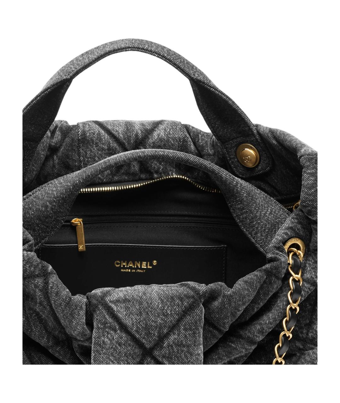 CHANEL Черная деним сумка через плечо, фото 5
