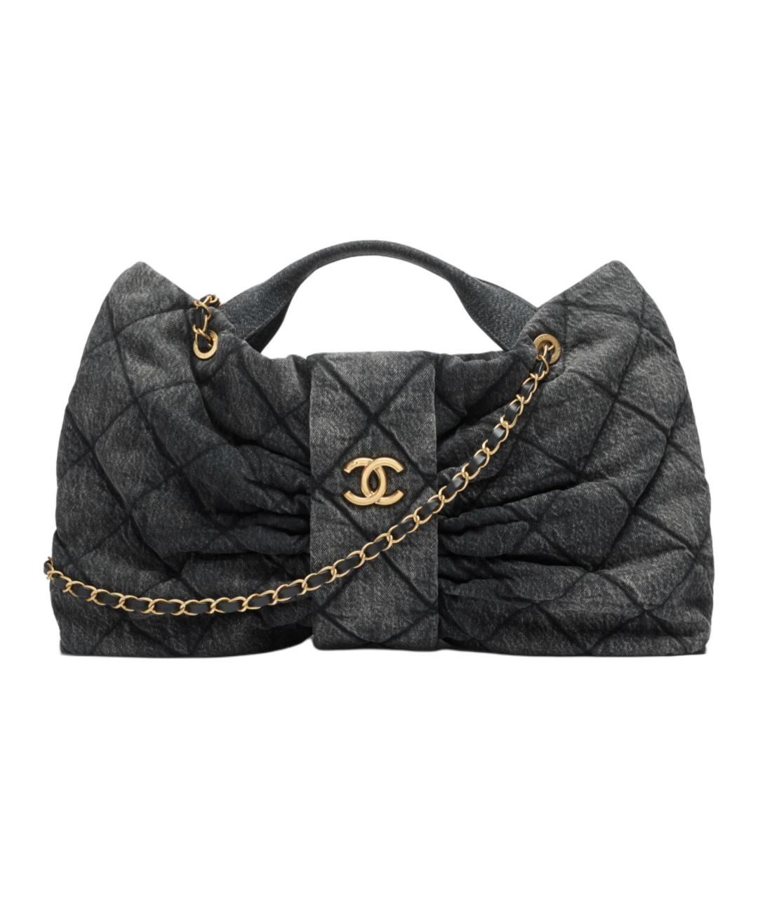 CHANEL Черная деним сумка через плечо, фото 1