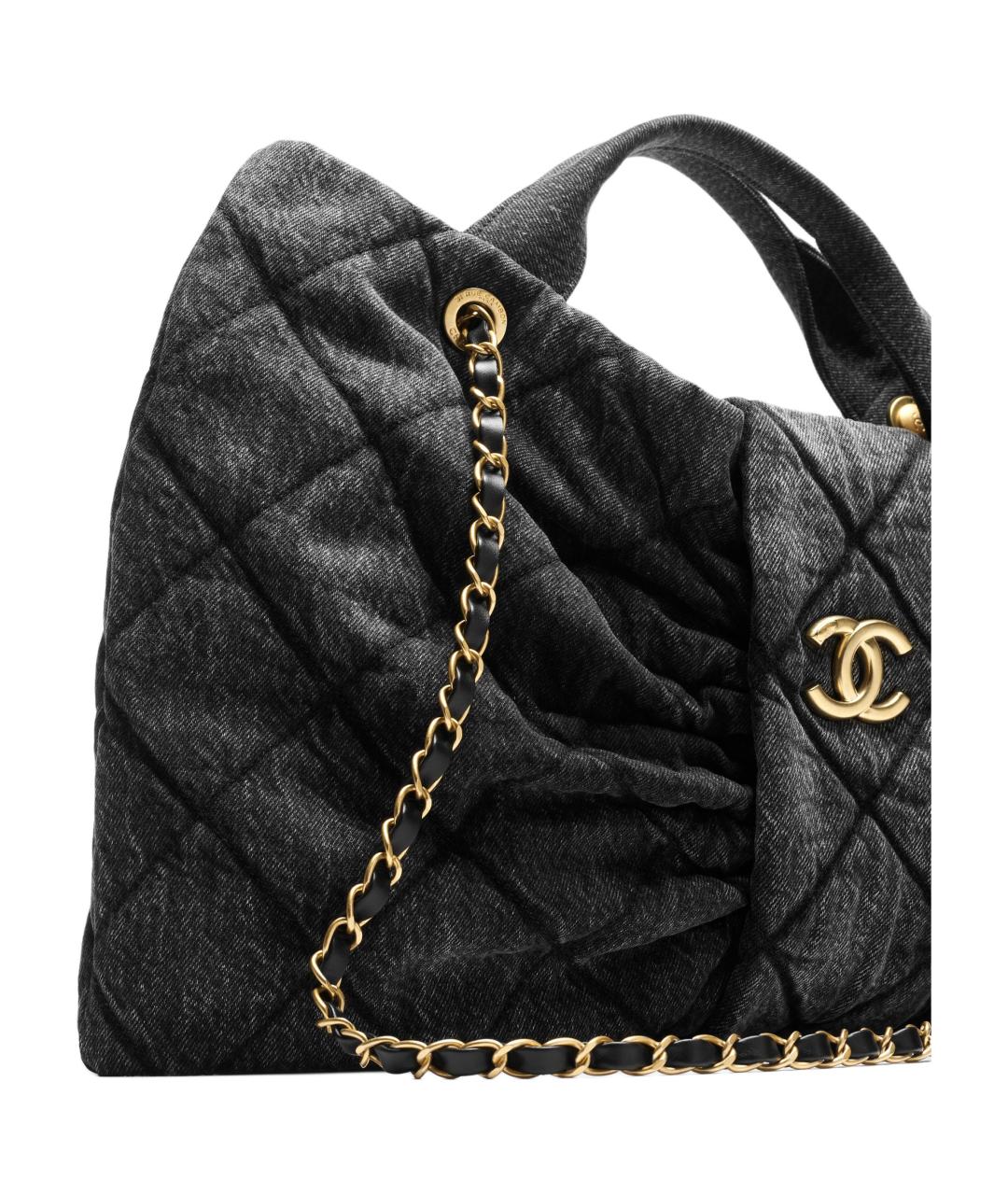 CHANEL Черная деним сумка через плечо, фото 4