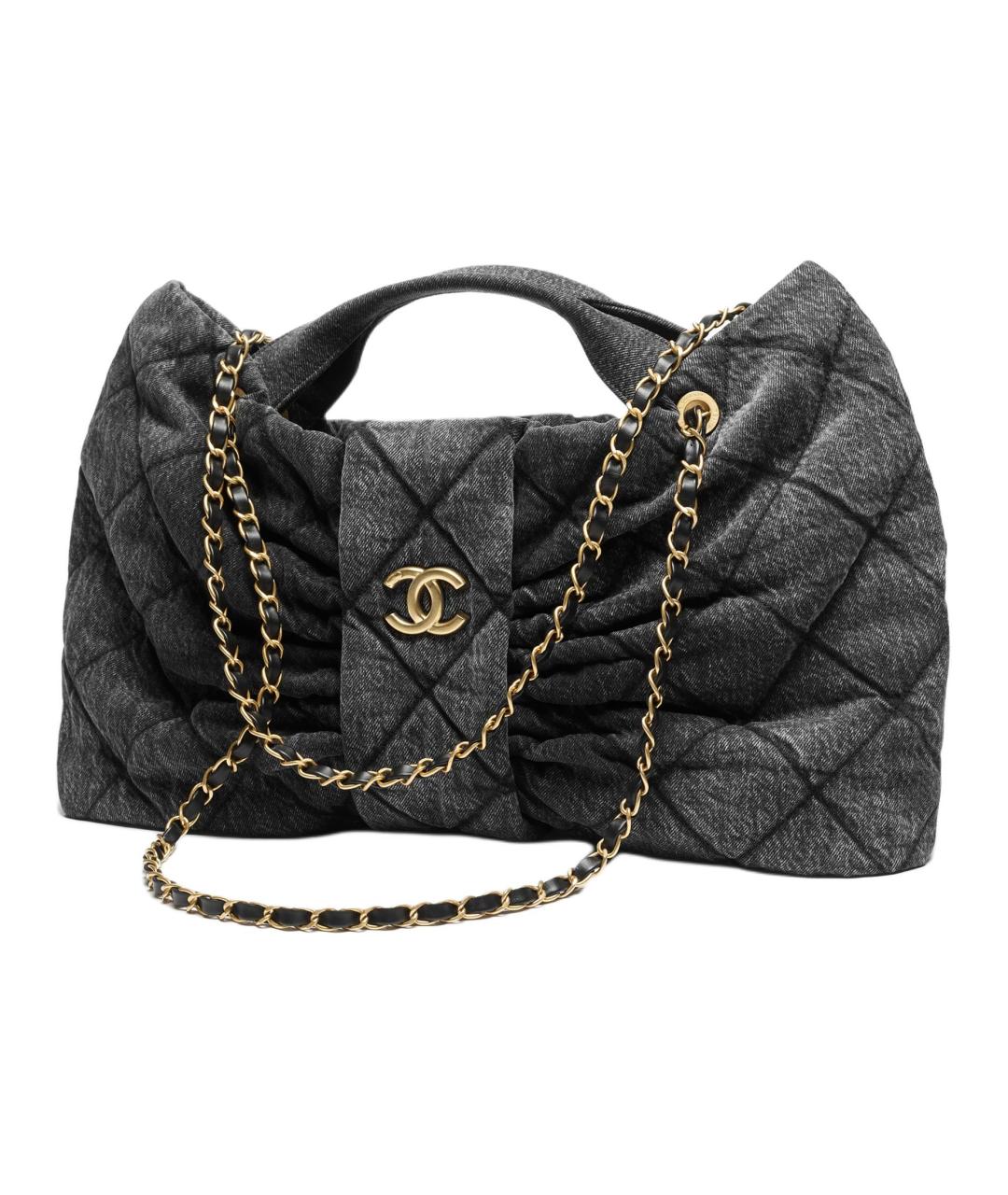 CHANEL Черная деним сумка через плечо, фото 3