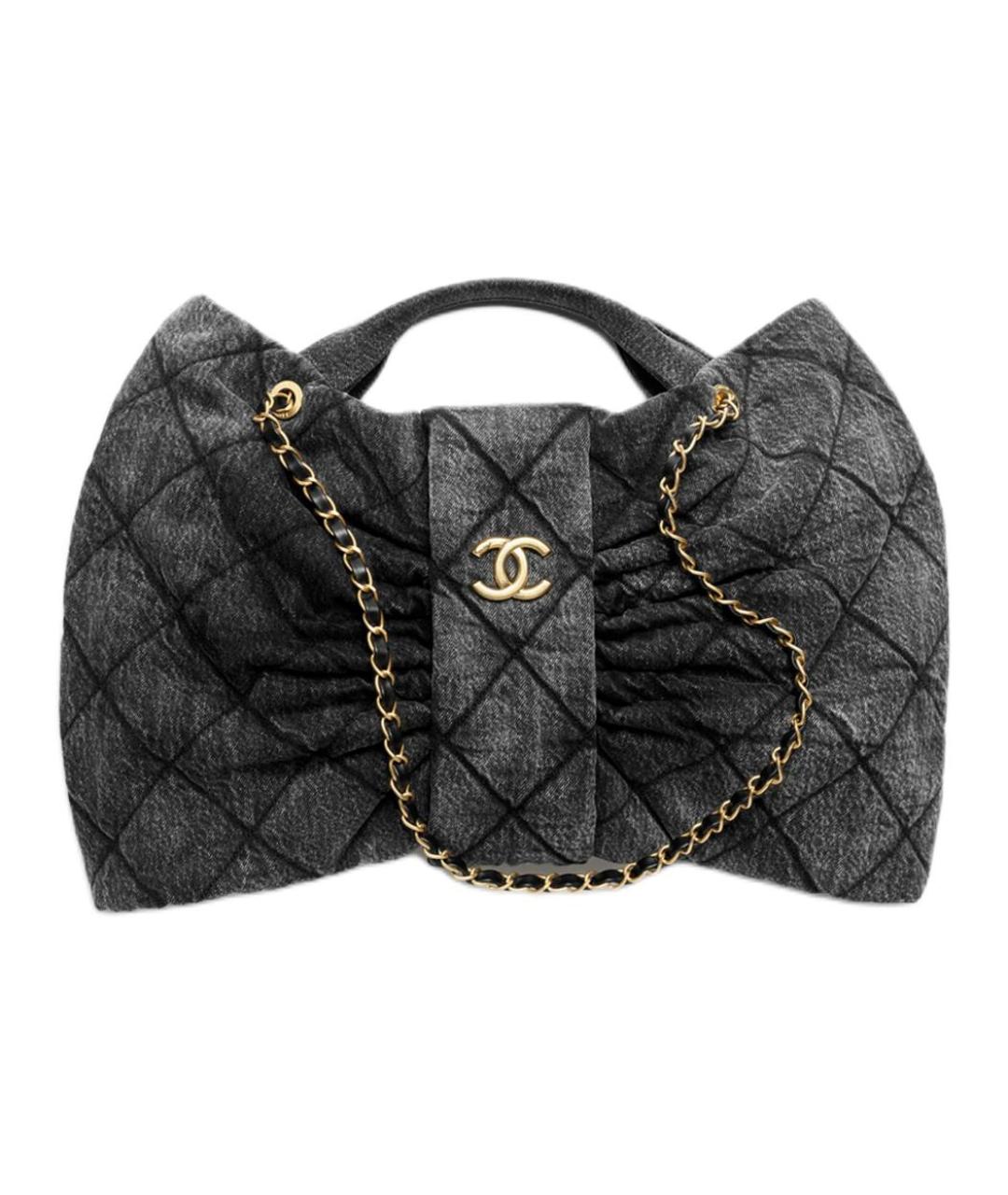 CHANEL Черная деним сумка через плечо, фото 2