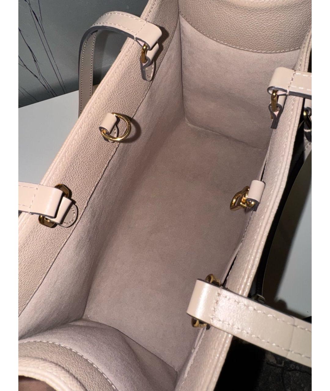 LOUIS VUITTON Бежевая кожаная сумка тоут, фото 4