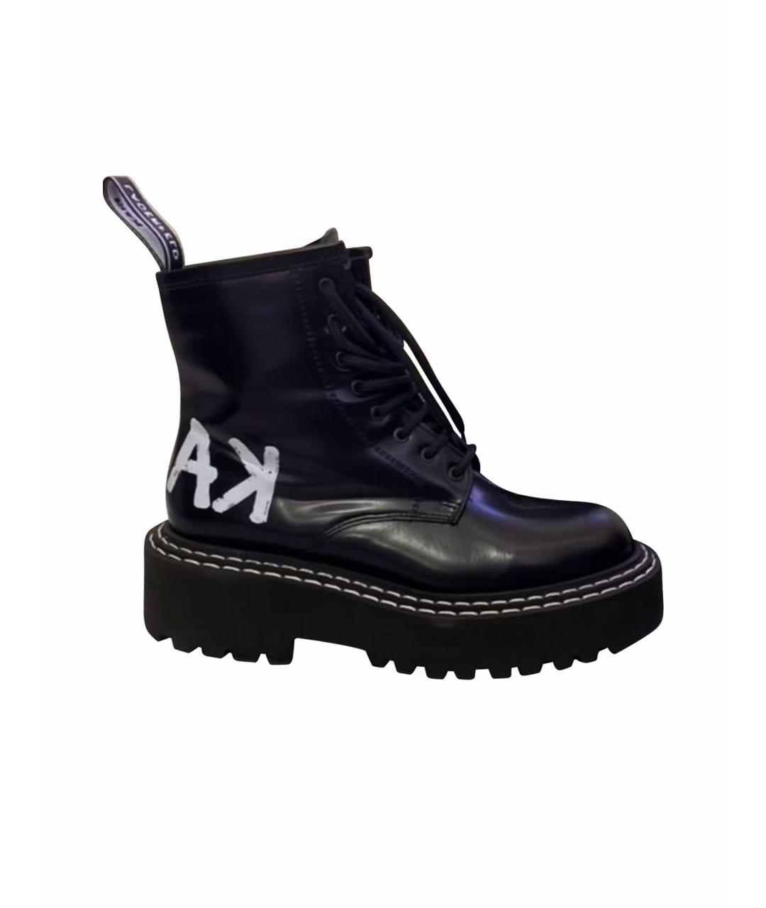 KARL LAGERFELD Черные ботинки из лакированной кожи, фото 1