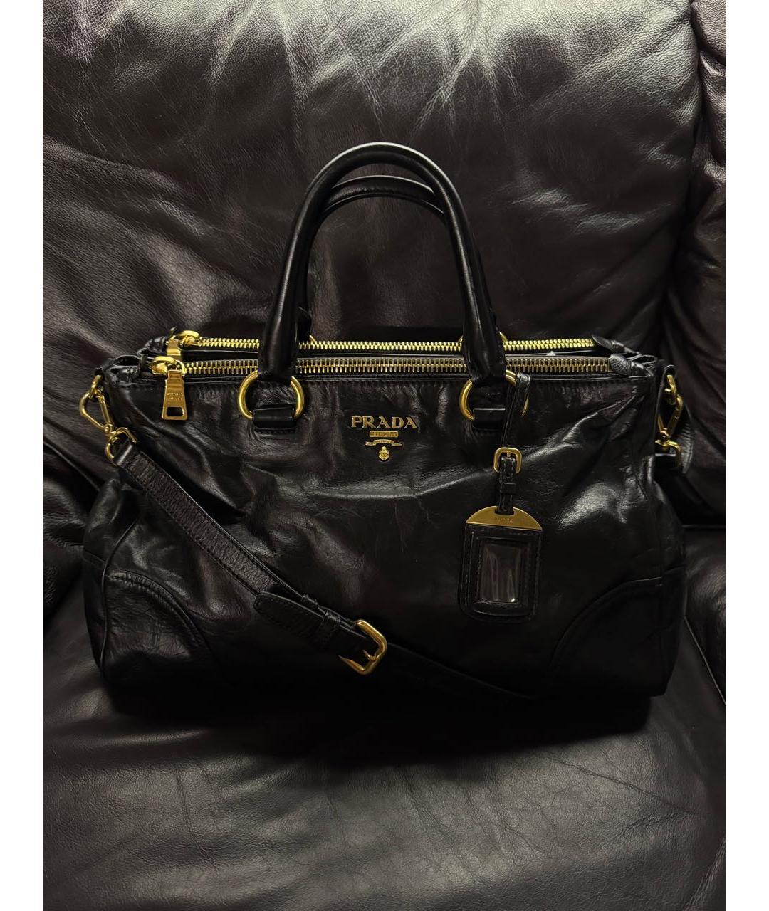 PRADA Черная кожаная сумка через плечо, фото 2