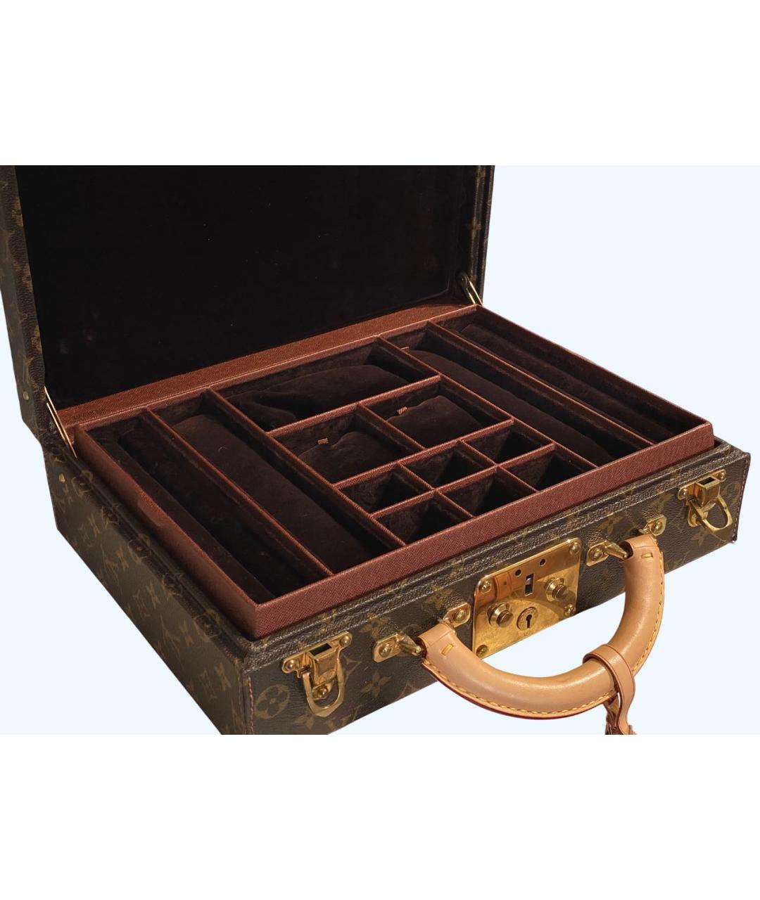 LOUIS VUITTON BEAUTY Коричневый кожаный чемодан, фото 4