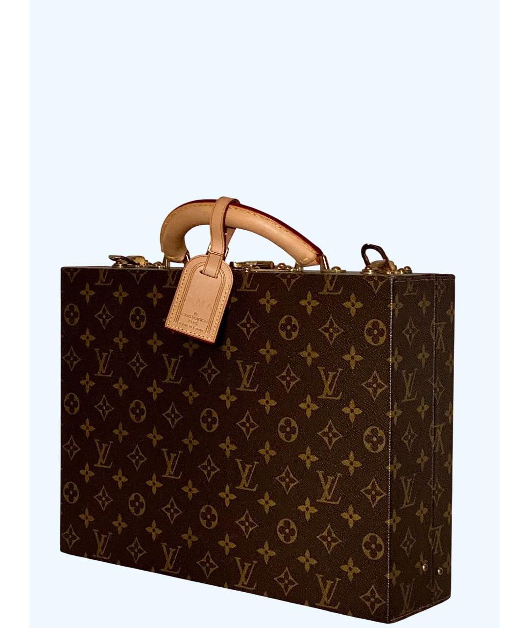 LOUIS VUITTON BEAUTY Коричневый кожаный чемодан, фото 9