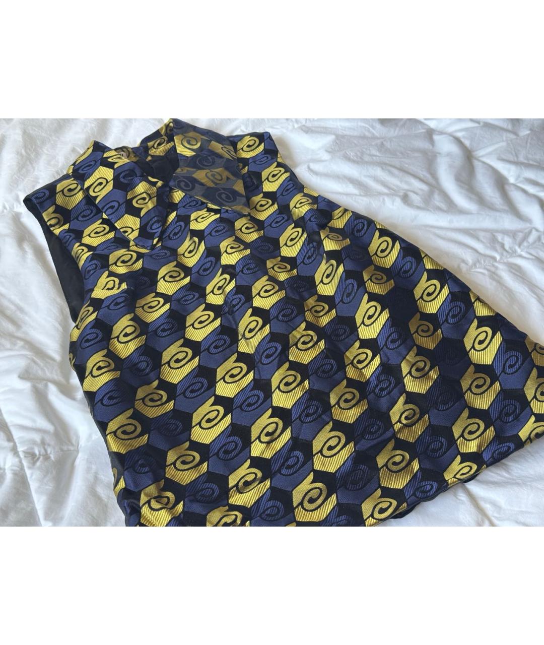 MIU MIU Темно-синяя шелковая блузы, фото 3