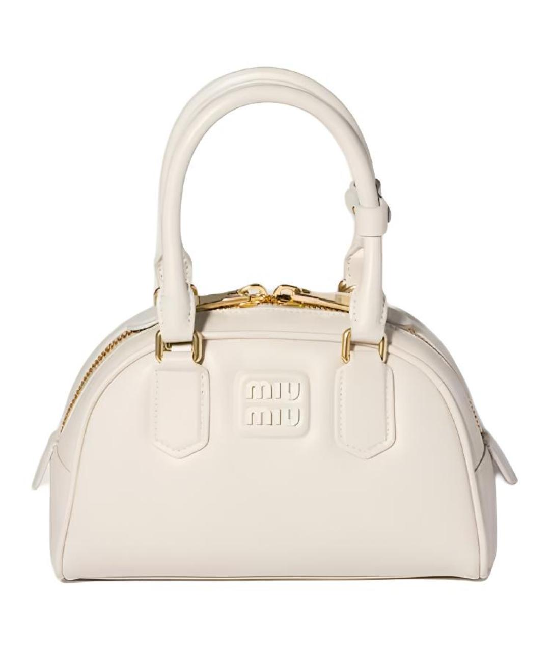 MIU MIU Белая кожаная сумка через плечо, фото 1