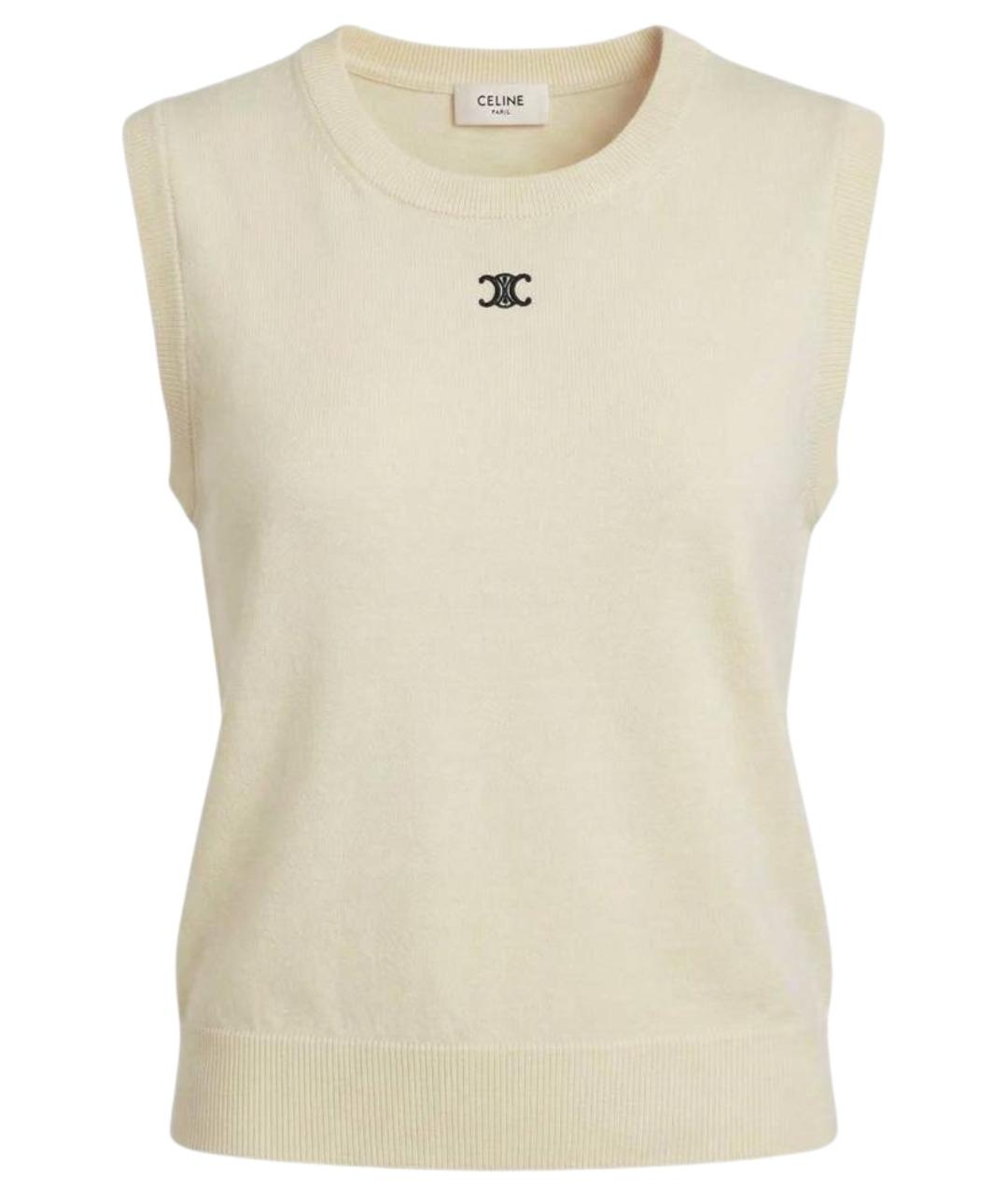 CELINE Бежевая шерстяная майка, фото 1