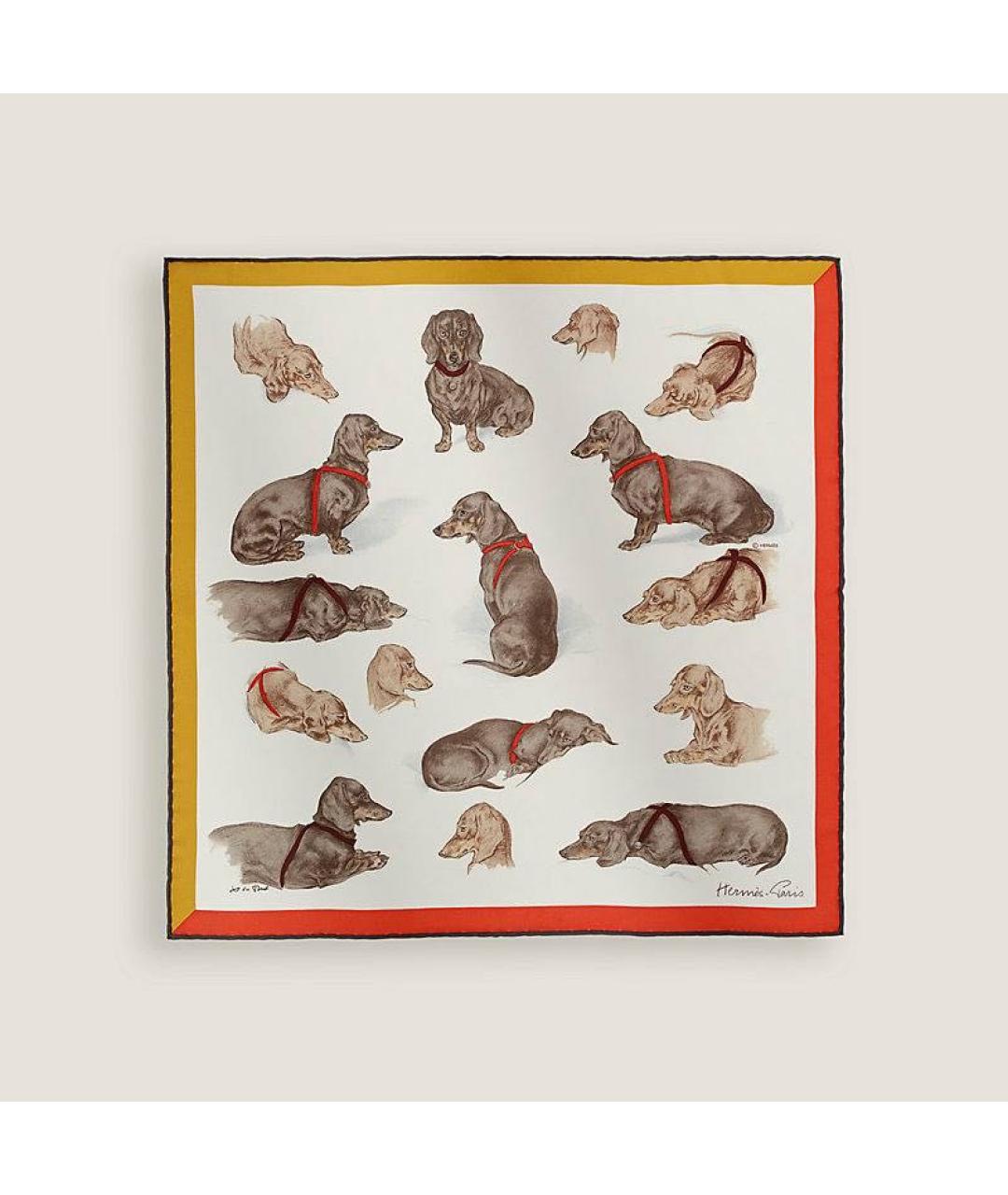 HERMES Мульти шелковый платок, фото 6