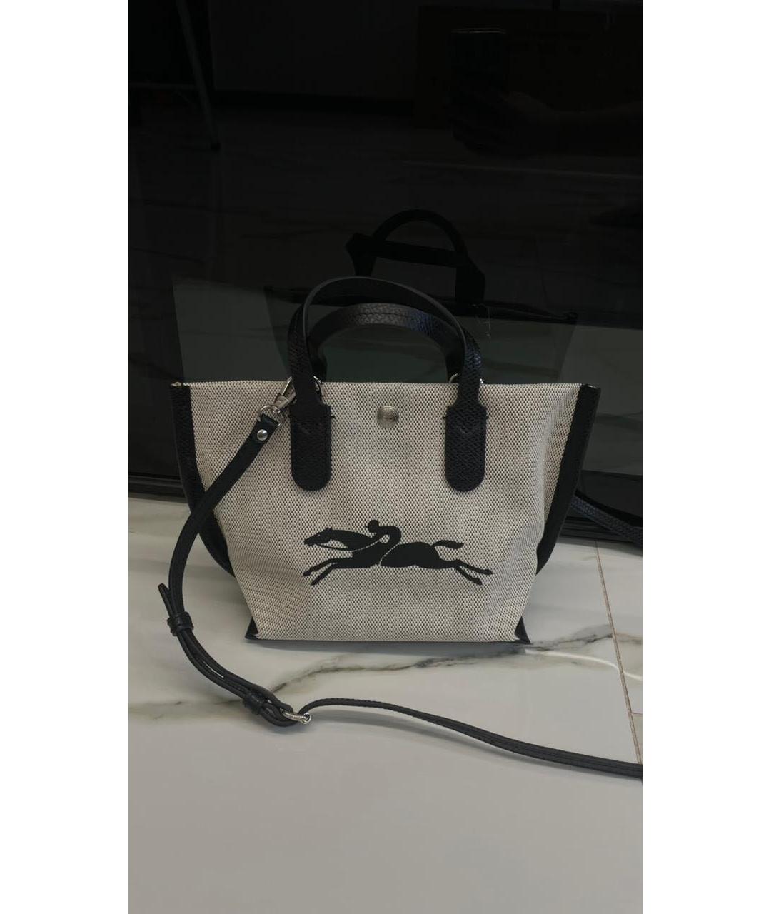 LONGCHAMP Серая хлопковая сумка через плечо, фото 3