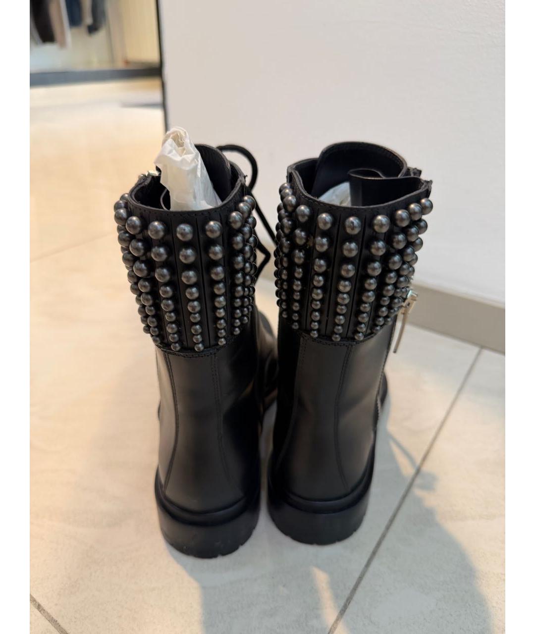 SERGIO ROSSI Черные кожаные ботинки, фото 3