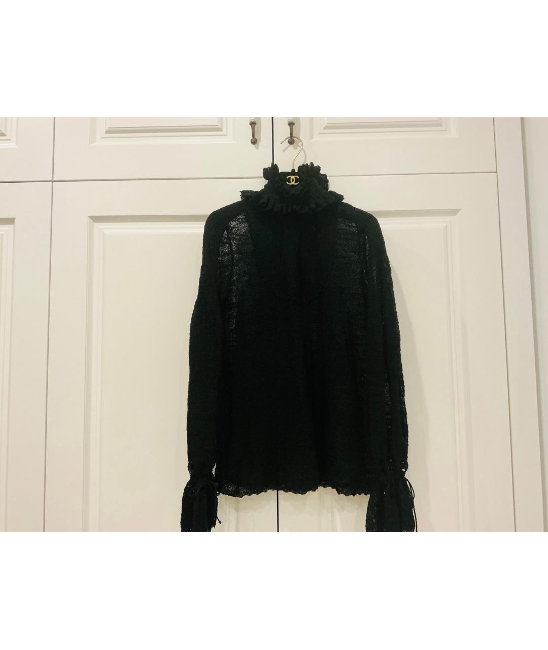 CHANEL Черный шерстяной джемпер / свитер, фото 3