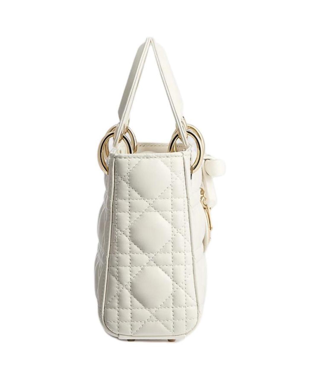 CHRISTIAN DIOR Белая кожаная сумка через плечо, фото 2