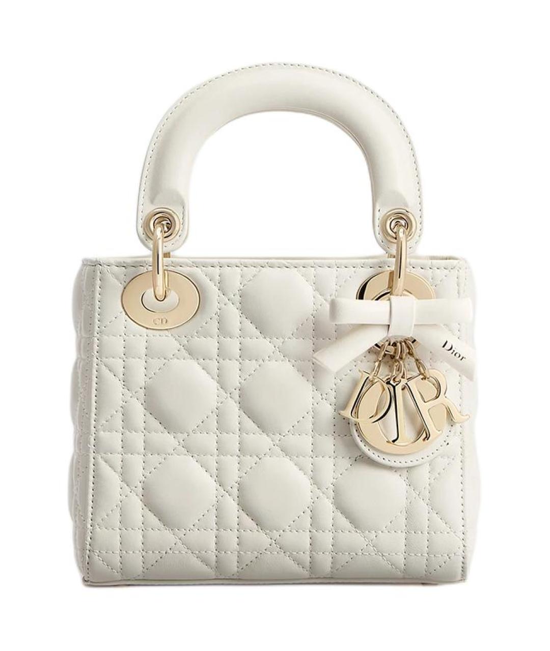 CHRISTIAN DIOR Белая кожаная сумка через плечо, фото 1