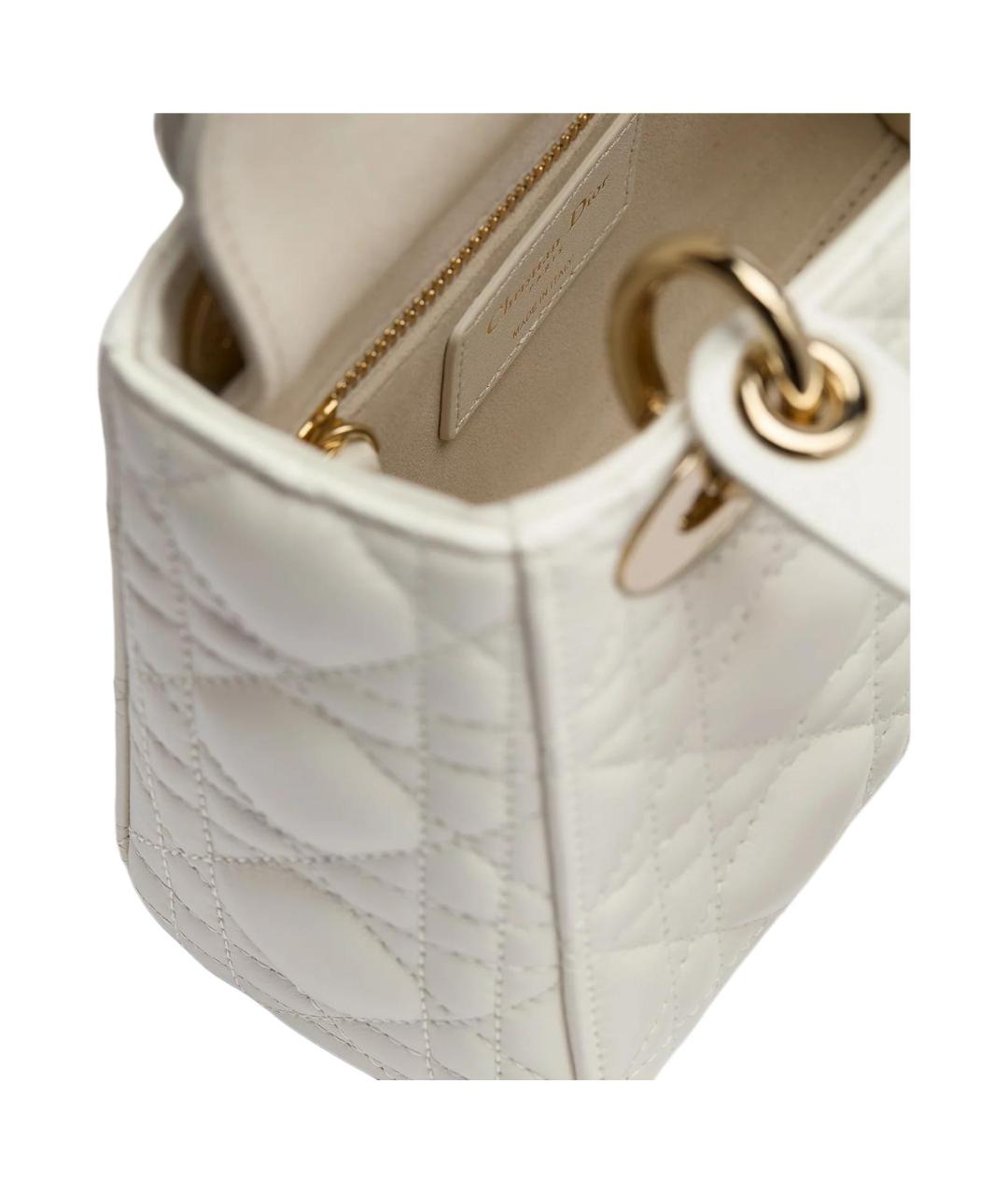 CHRISTIAN DIOR Белая кожаная сумка через плечо, фото 5