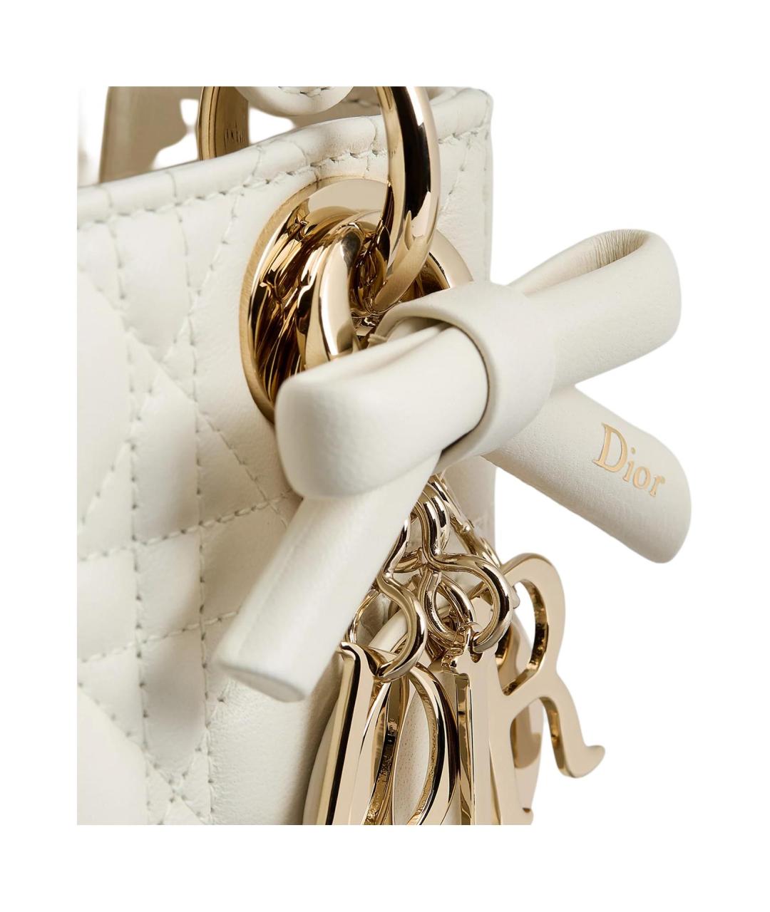 CHRISTIAN DIOR Белая кожаная сумка через плечо, фото 4