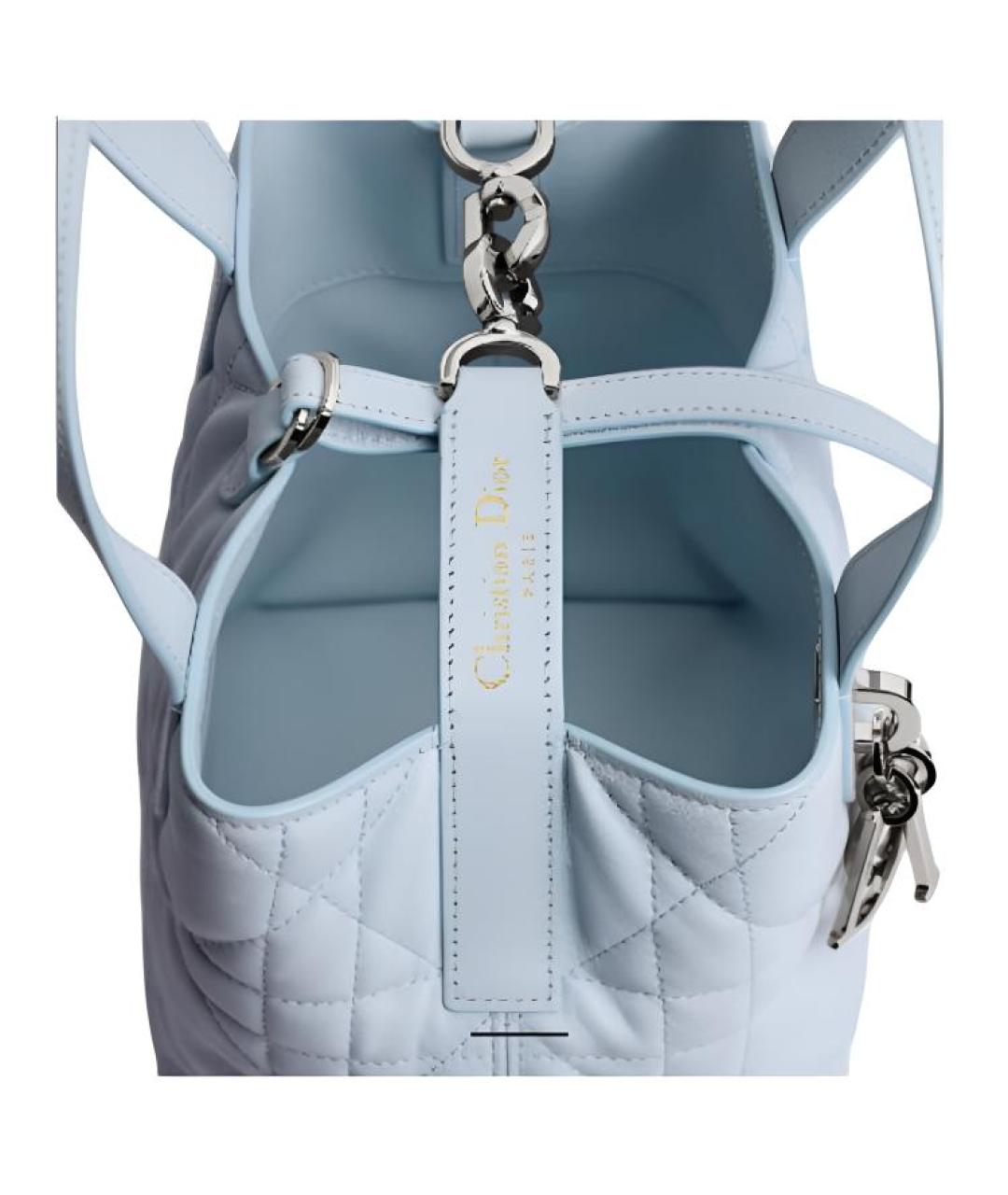 CHRISTIAN DIOR Голубая кожаная сумка через плечо, фото 5