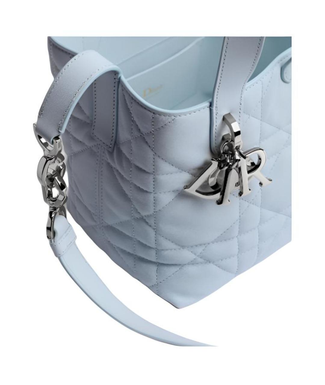 CHRISTIAN DIOR Голубая кожаная сумка через плечо, фото 4