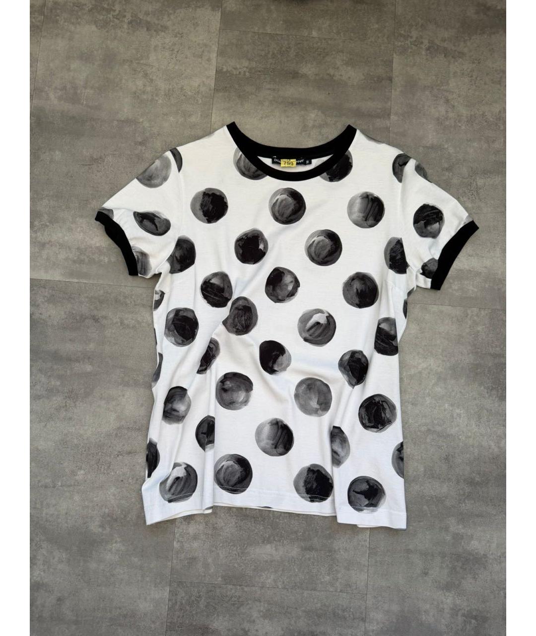 DOLCE&GABBANA Белая хлопко-эластановая футболка, фото 8