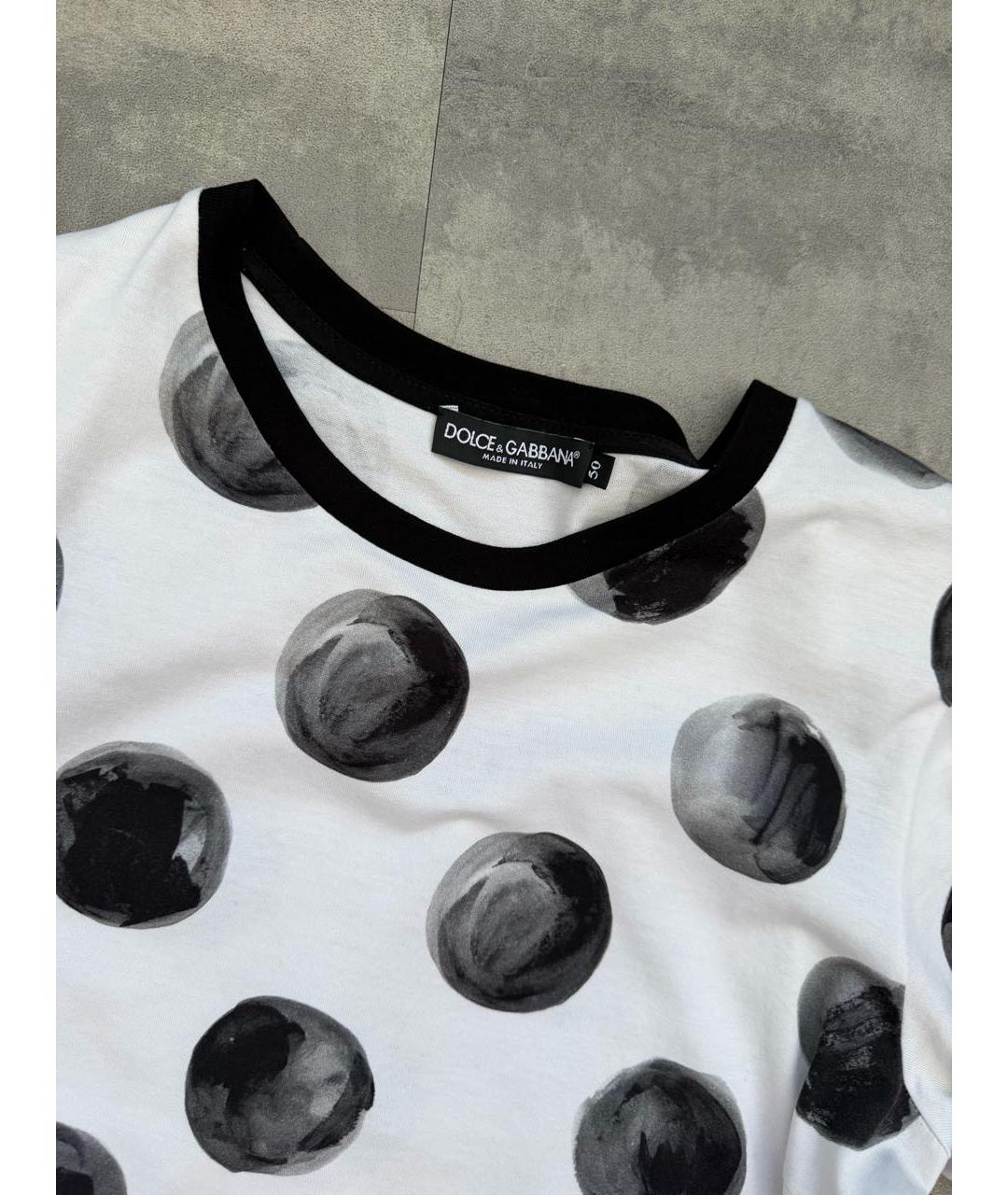 DOLCE&GABBANA Белая хлопко-эластановая футболка, фото 2