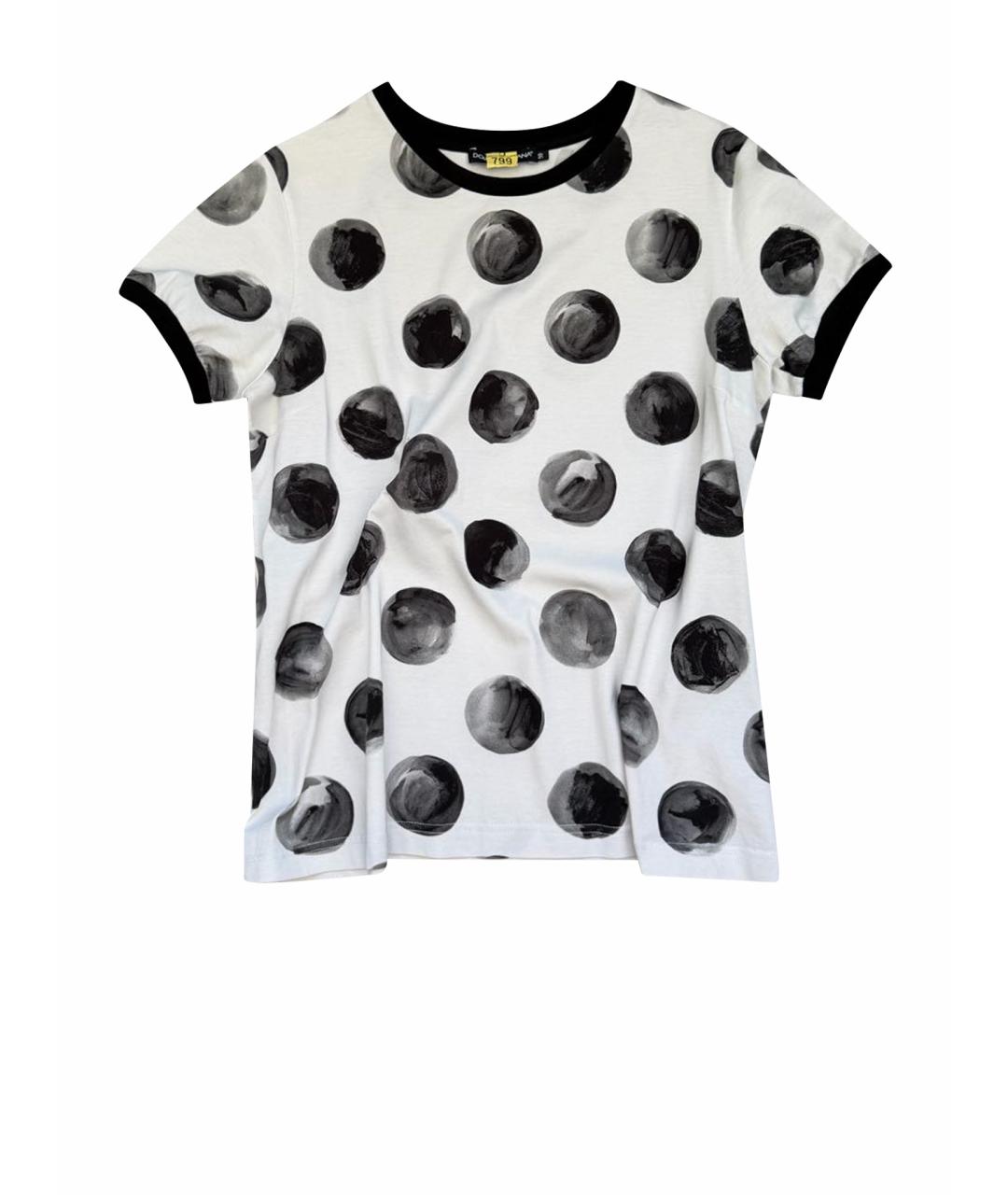 DOLCE&GABBANA Белая хлопко-эластановая футболка, фото 1