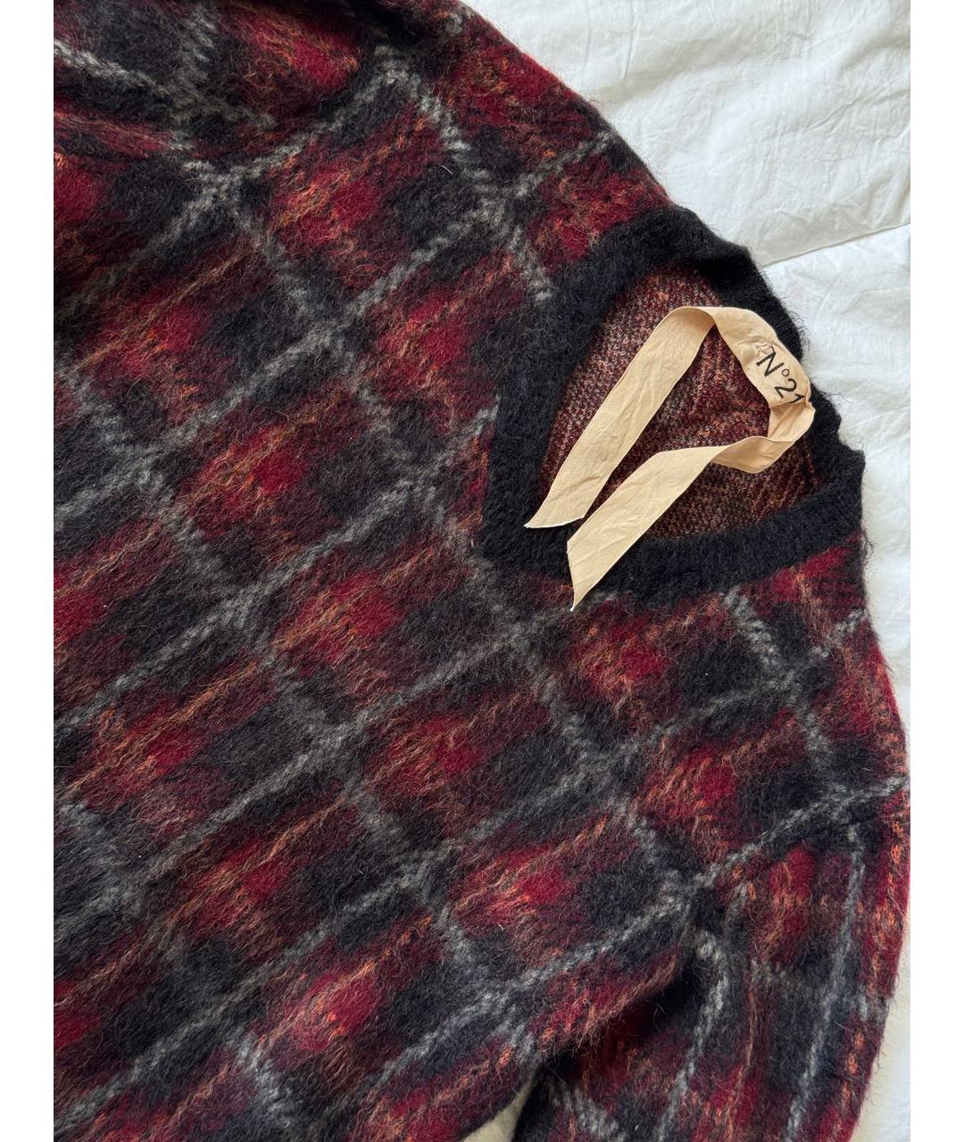 NO. 21 Бордовый шерстяной джемпер / свитер, фото 4