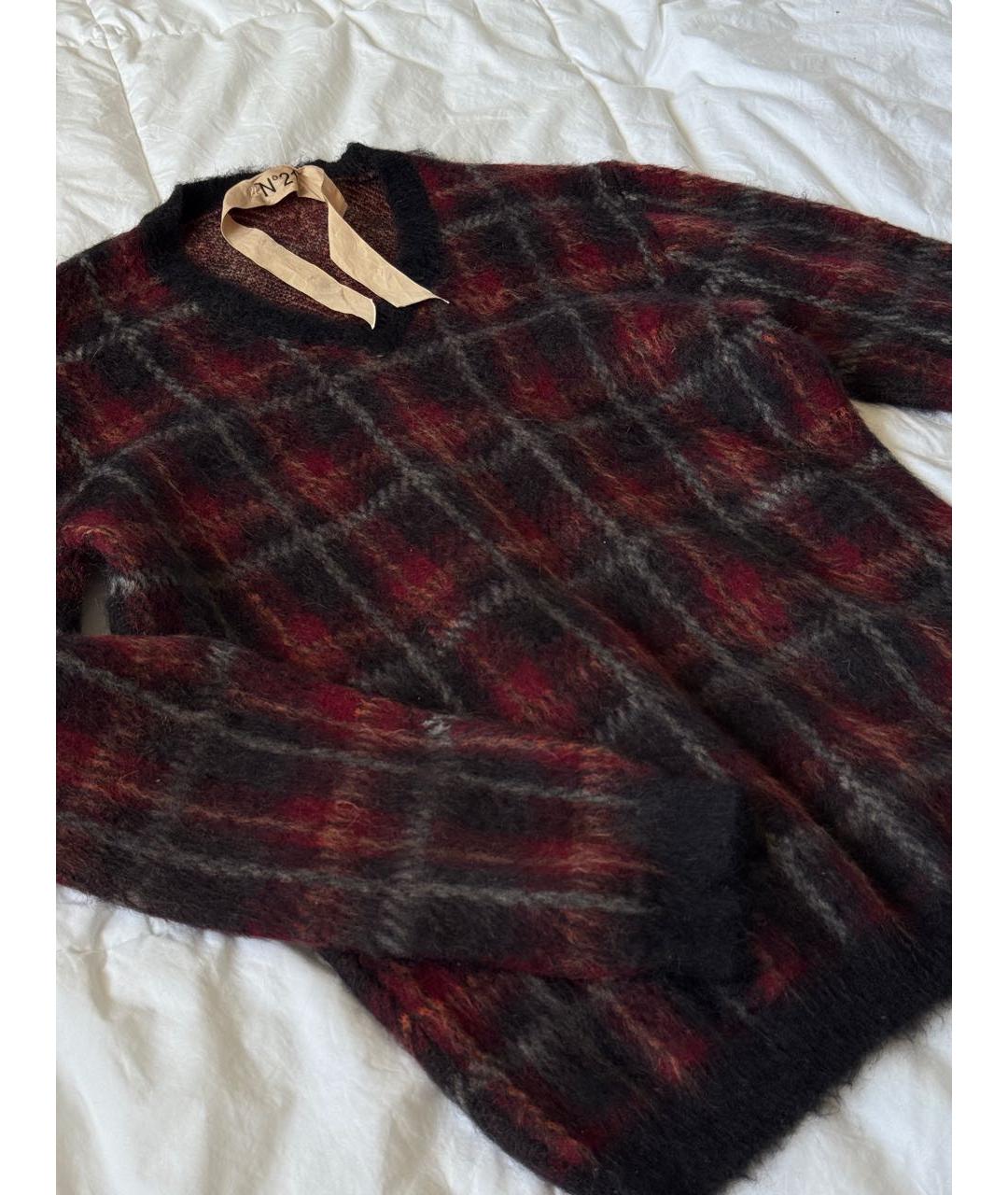 NO. 21 Бордовый шерстяной джемпер / свитер, фото 9