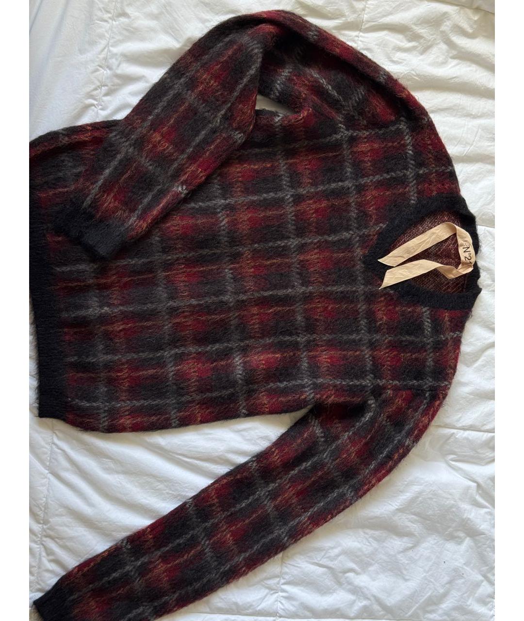 NO. 21 Бордовый шерстяной джемпер / свитер, фото 6