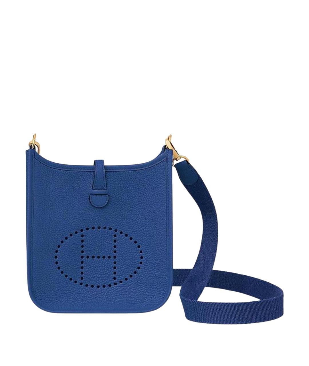 HERMES Синяя кожаная сумка через плечо, фото 1