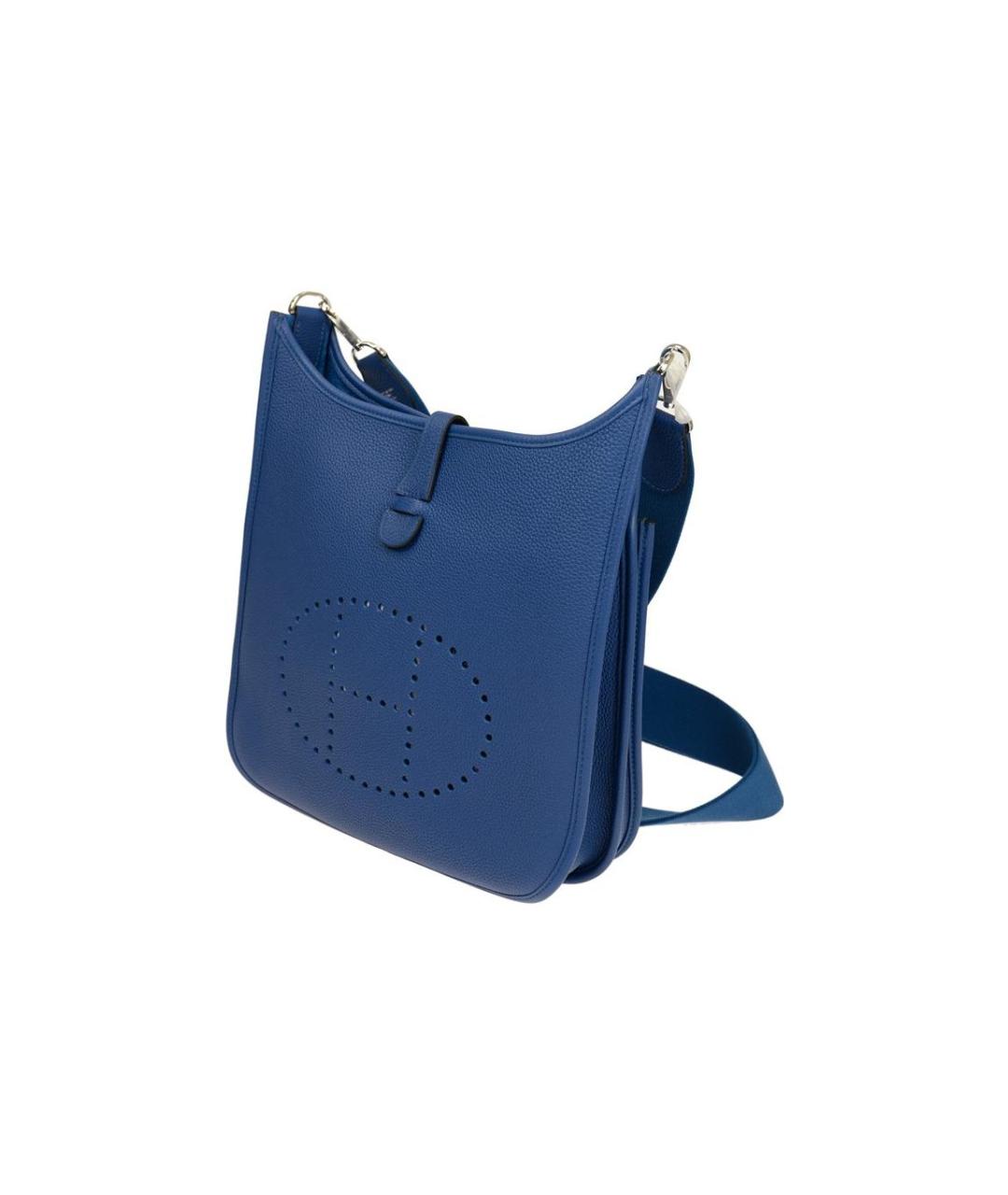 HERMES Синяя кожаная сумка через плечо, фото 3