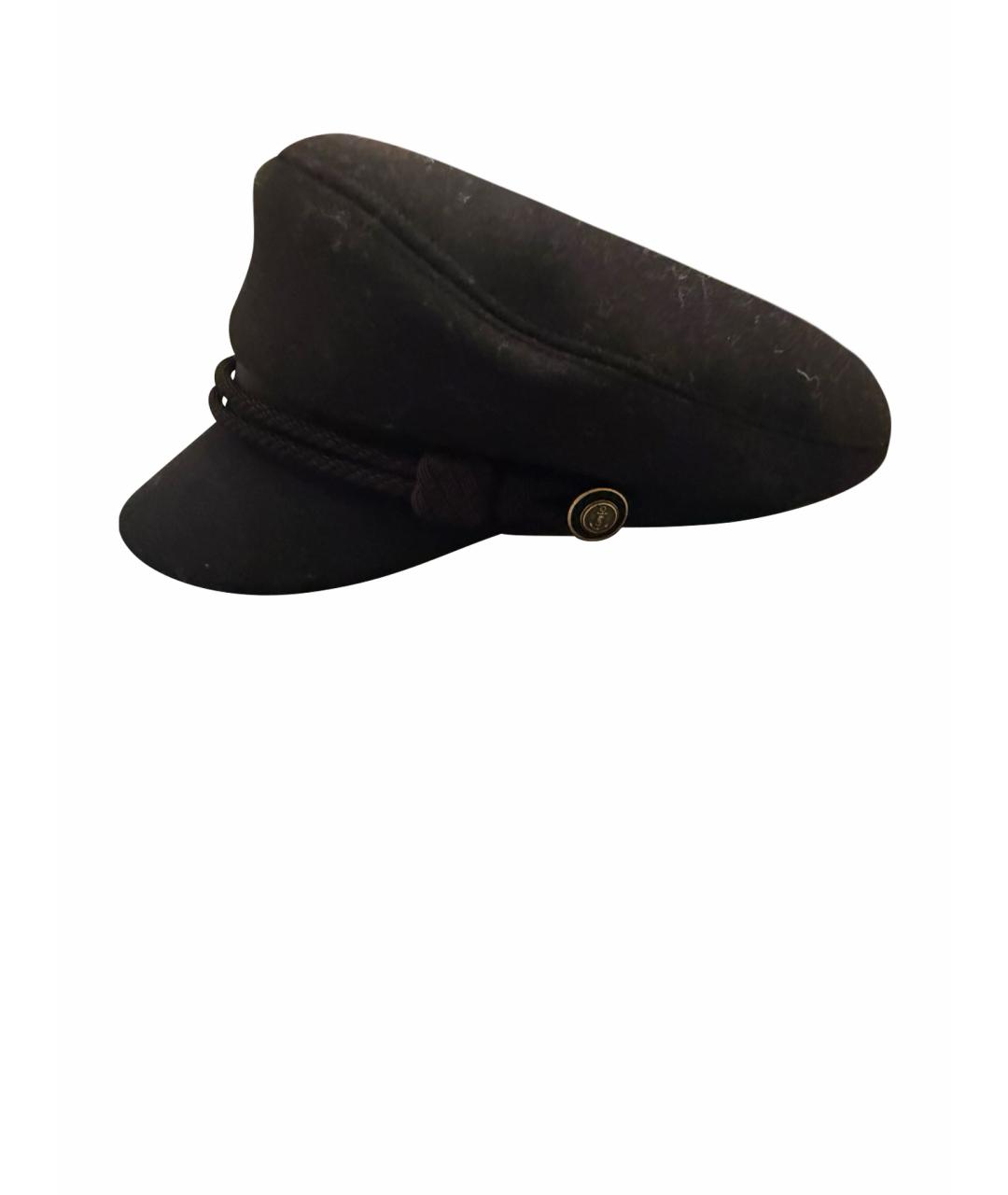 SAINT LAURENT Черная шерстяная шапка, фото 1