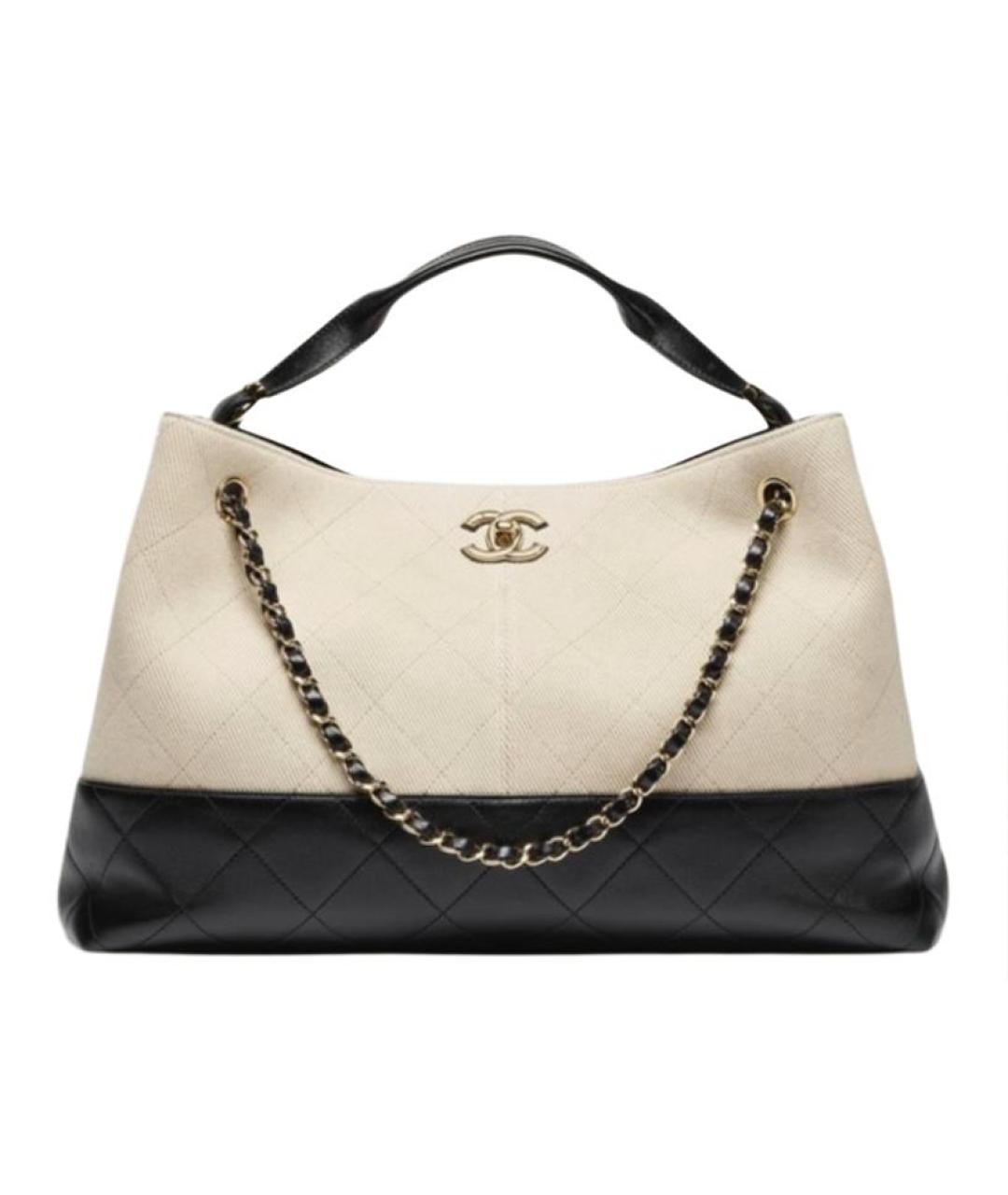 CHANEL Бежевая кожаная сумка через плечо, фото 3