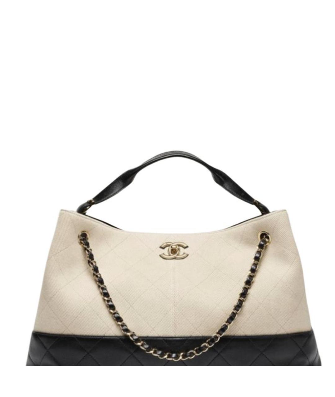 CHANEL Бежевая кожаная сумка через плечо, фото 1