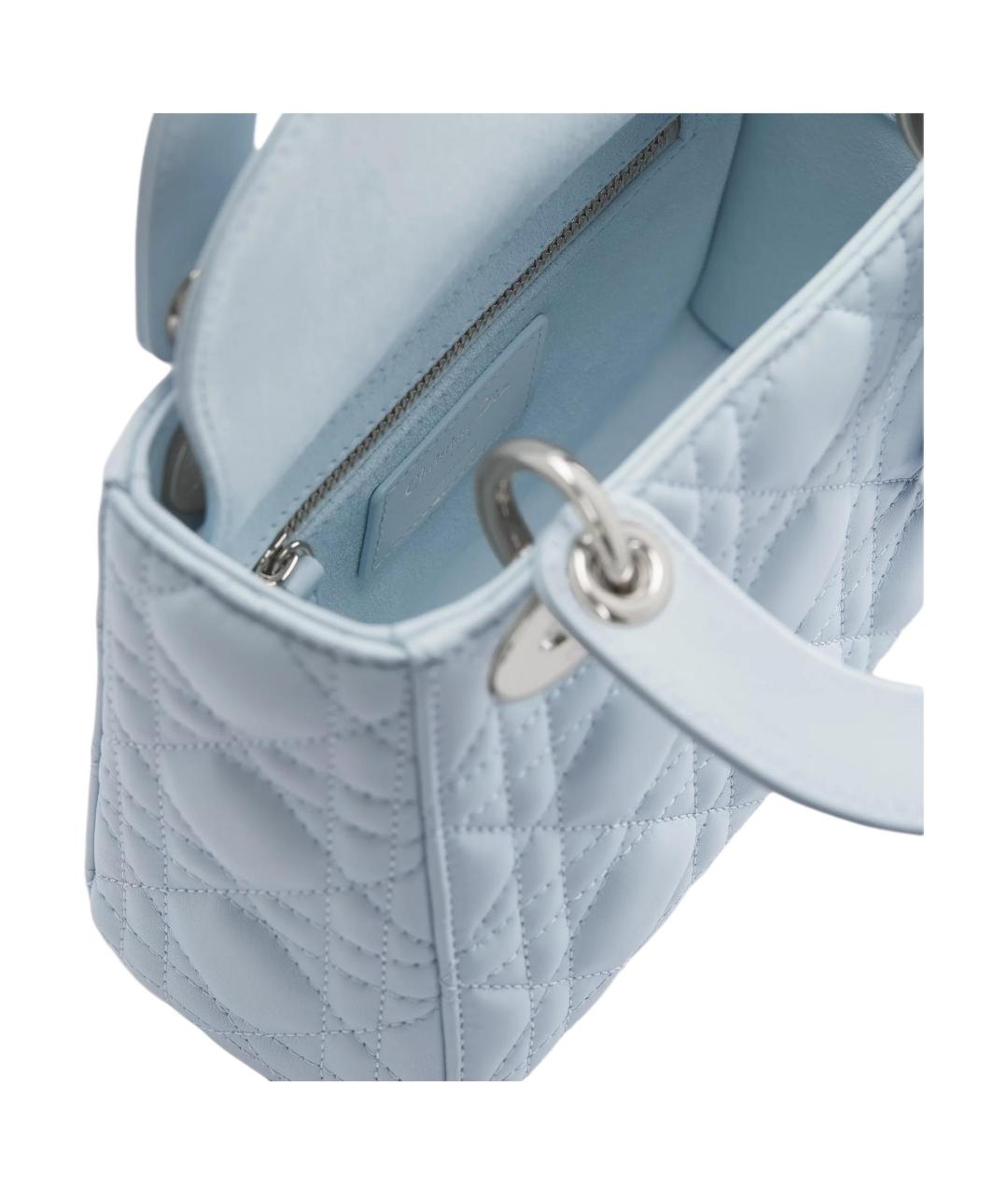 CHRISTIAN DIOR Голубая кожаная сумка через плечо, фото 5