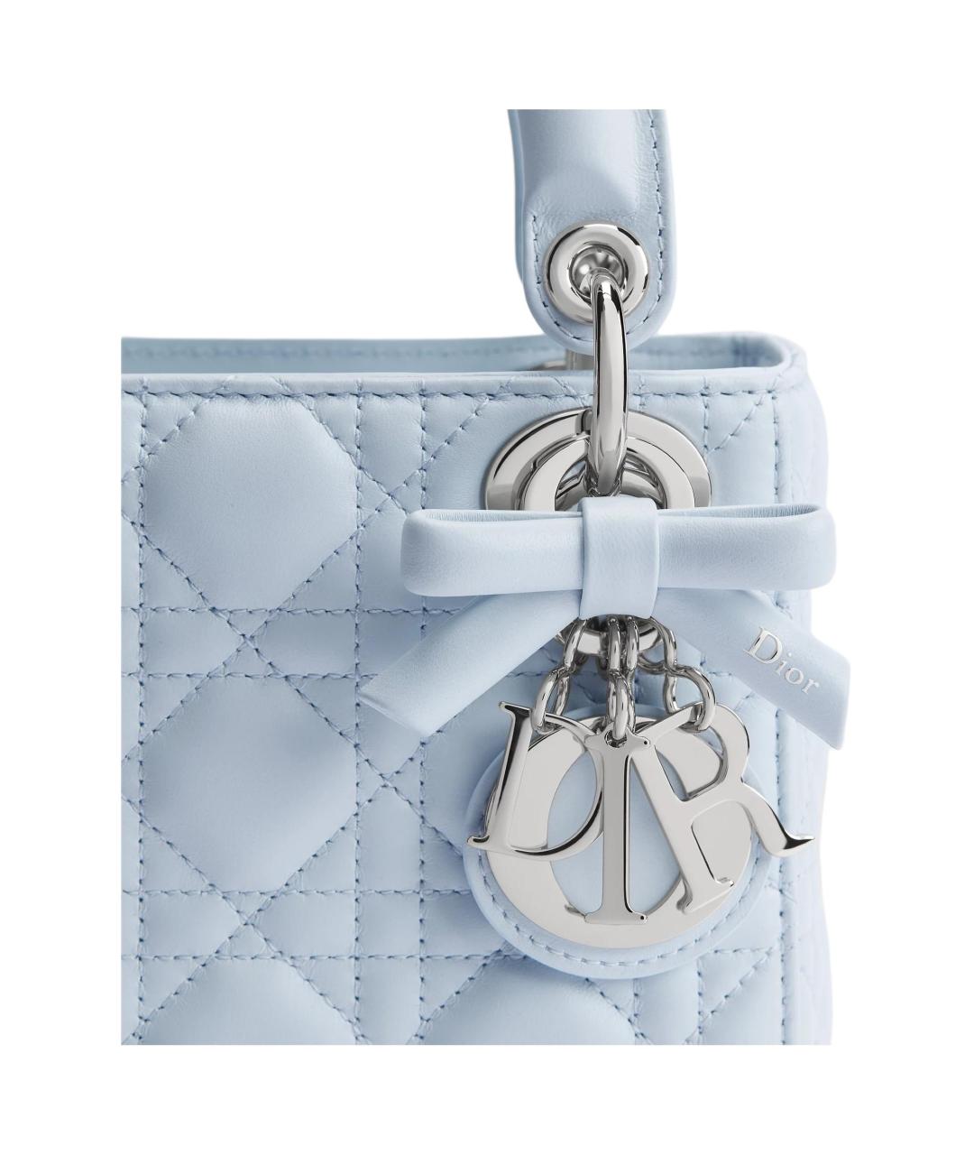 CHRISTIAN DIOR Голубая кожаная сумка через плечо, фото 4