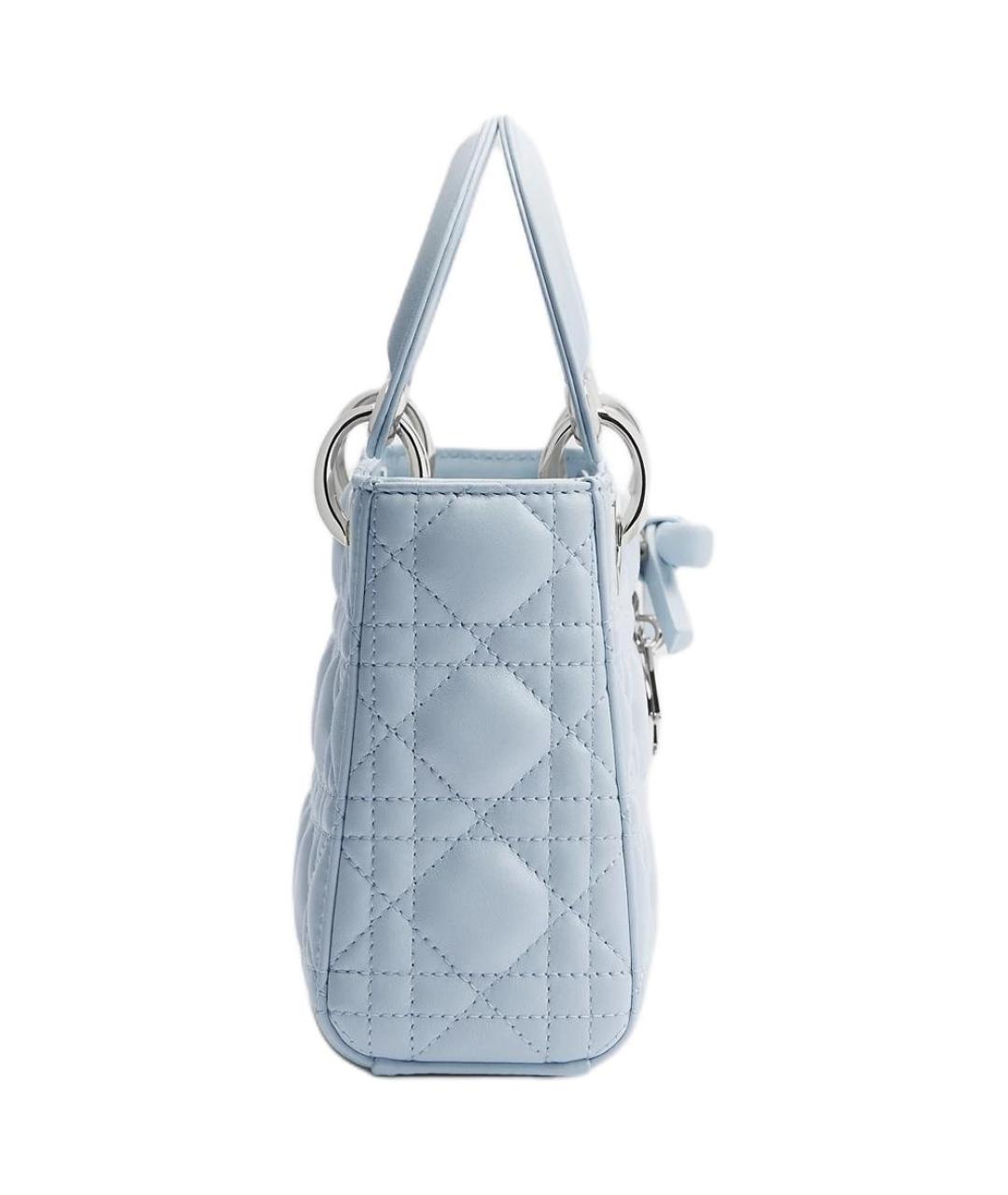 CHRISTIAN DIOR Голубая кожаная сумка через плечо, фото 3