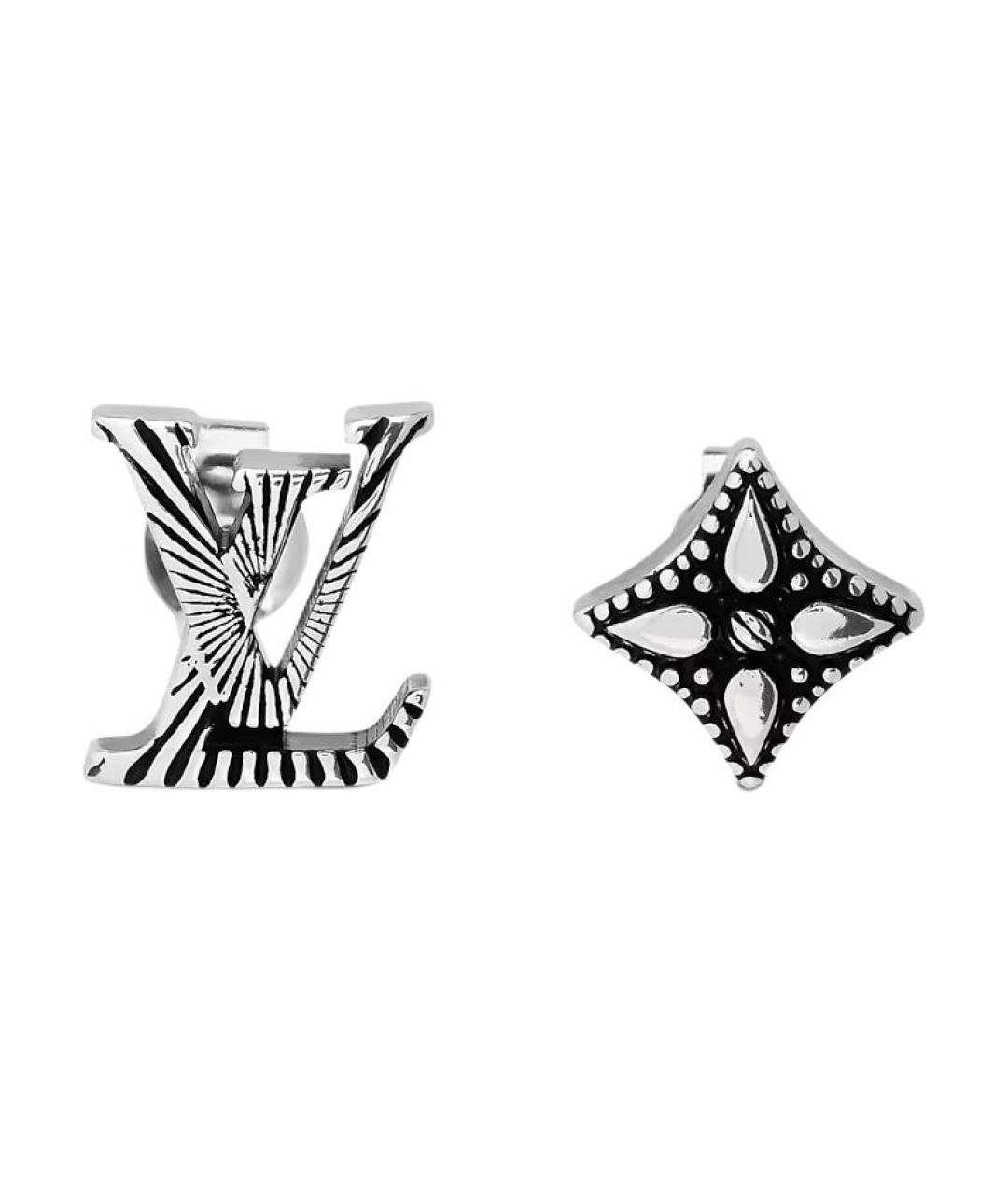 LOUIS VUITTON Черные серебряные серьги, фото 1