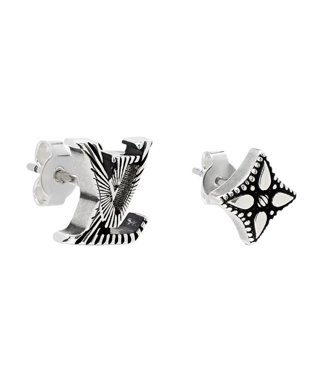 LOUIS VUITTON Черные серебряные серьги, фото 2